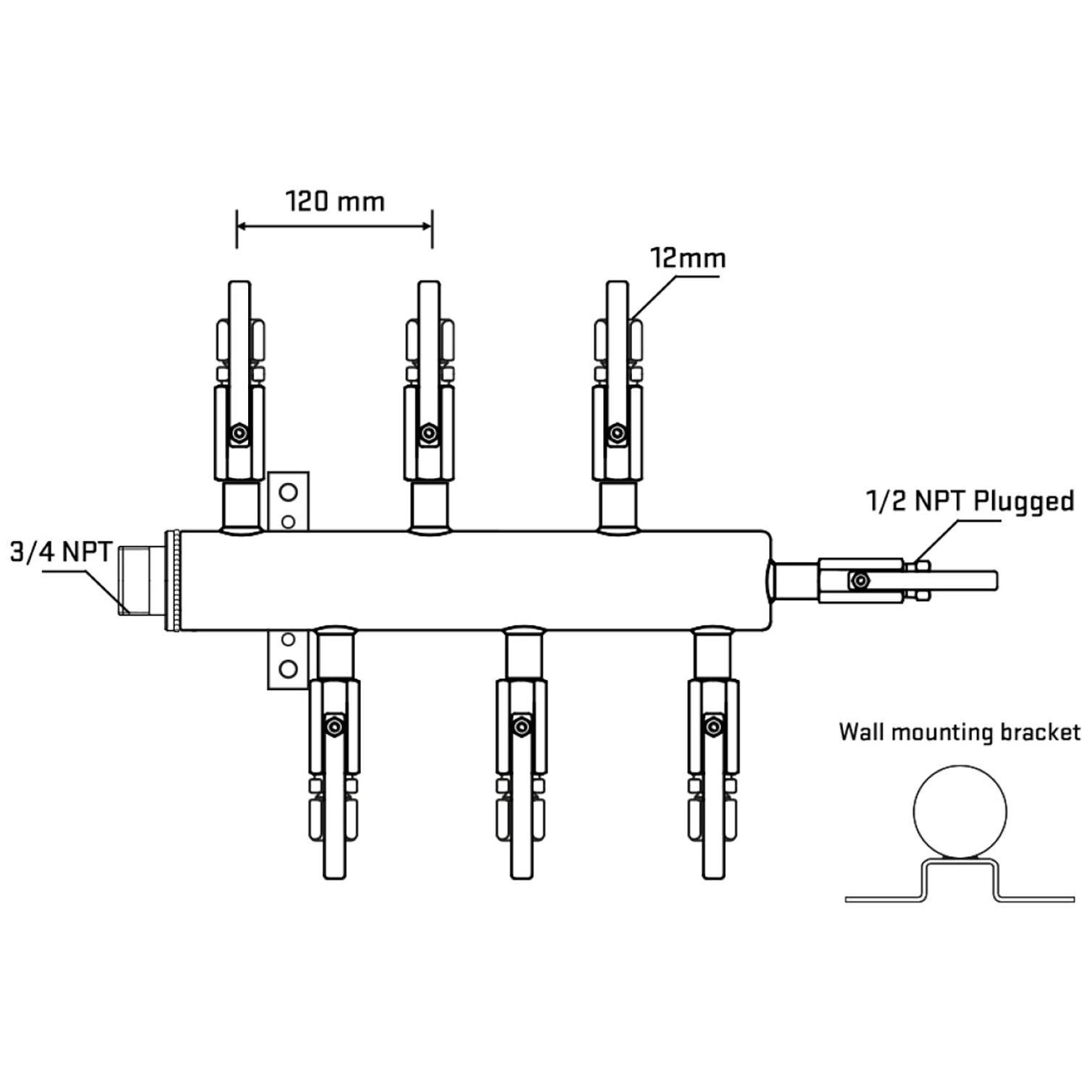 M5F1B111012 Manifolds Stainless Steel Double Sided