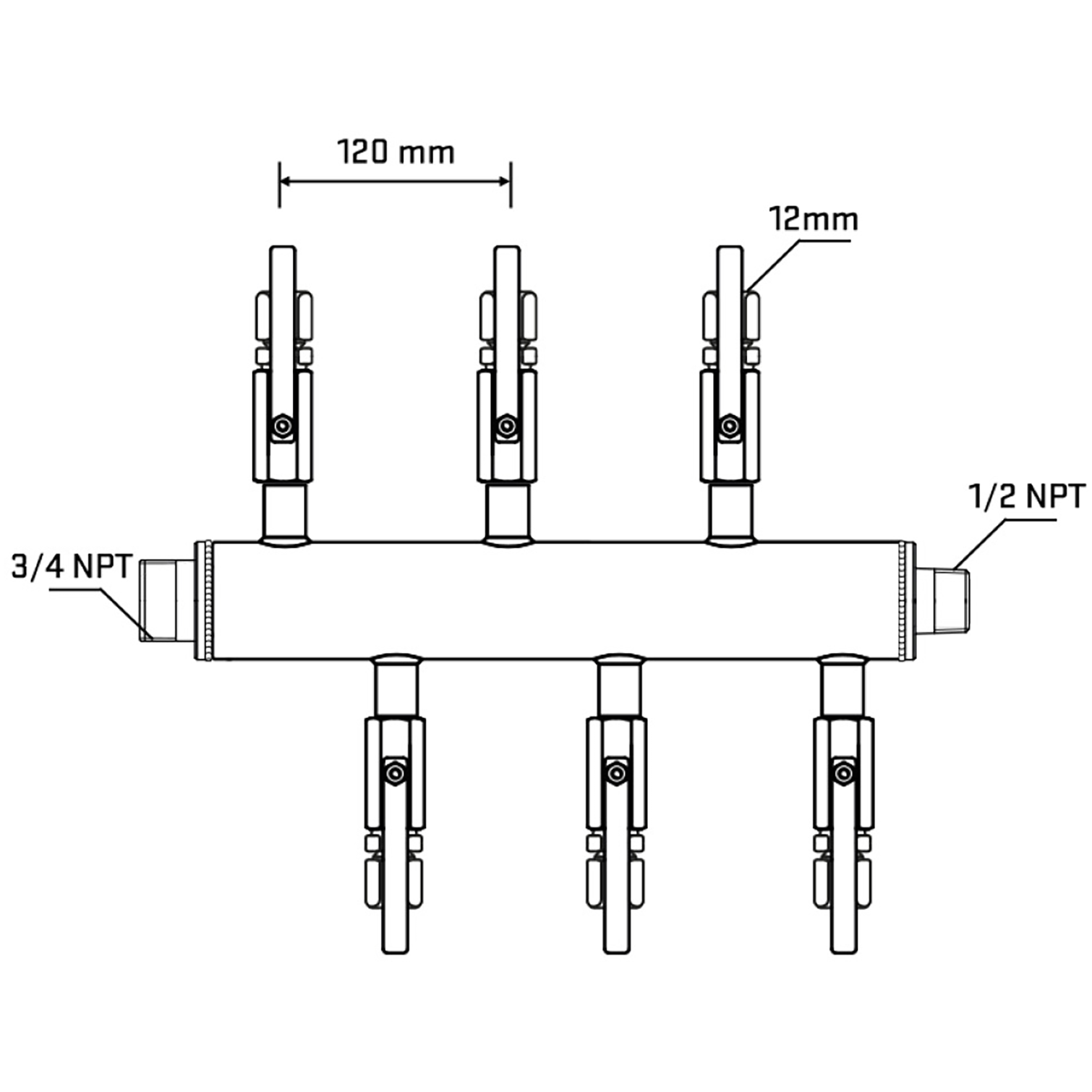 M5F1B111030 Manifolds Stainless Steel Double Sided