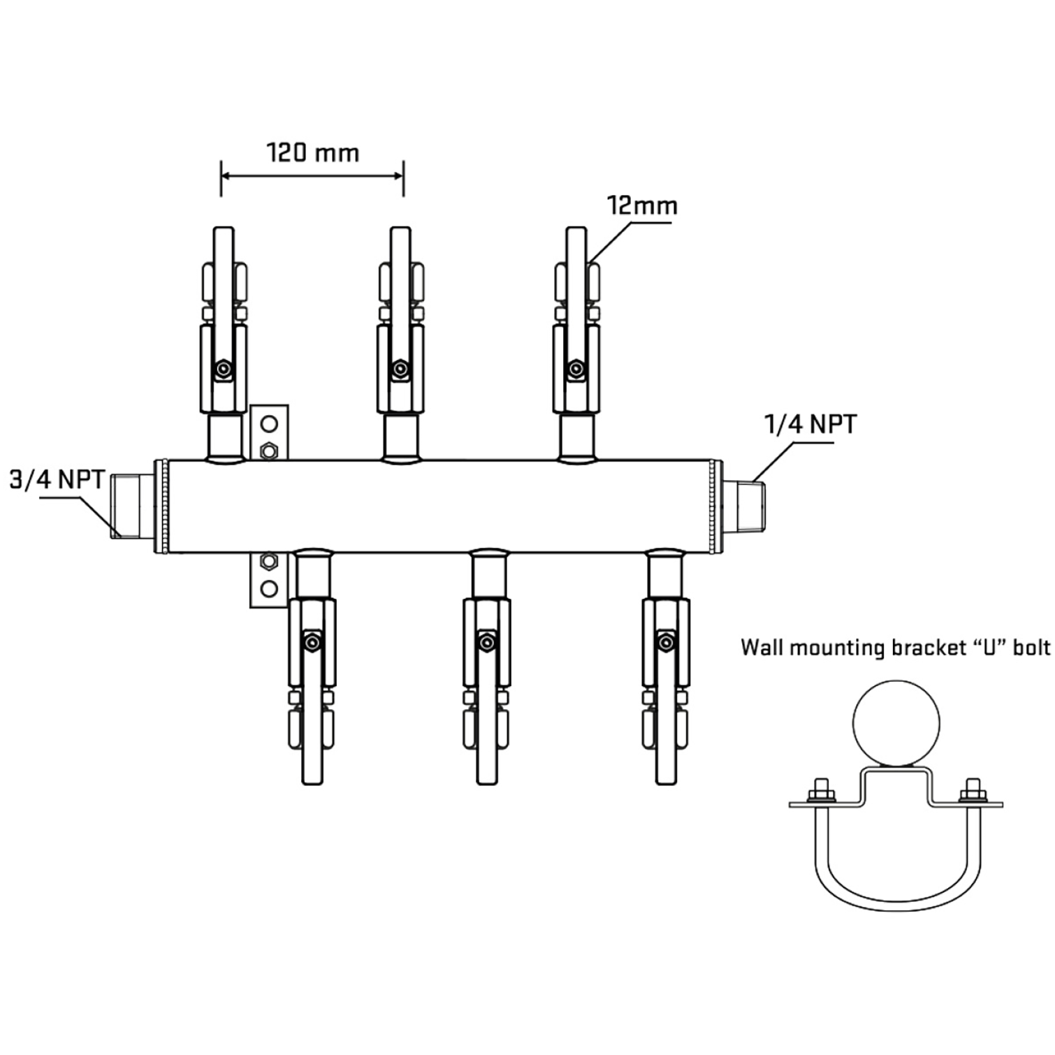 M5F1B111041 Manifolds Stainless Steel Double Sided