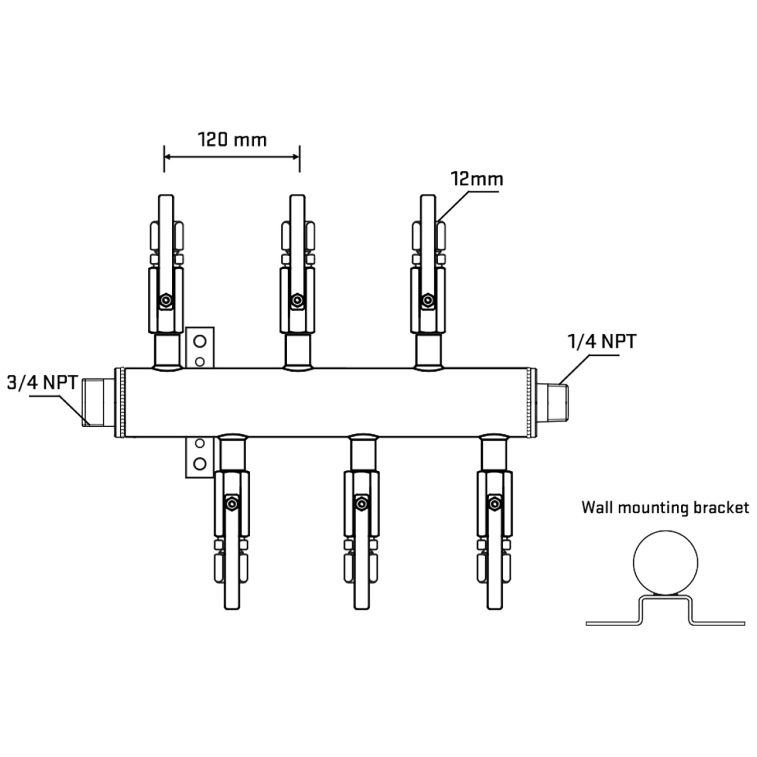 M5F1B111042 Manifolds Stainless Steel Double Sided