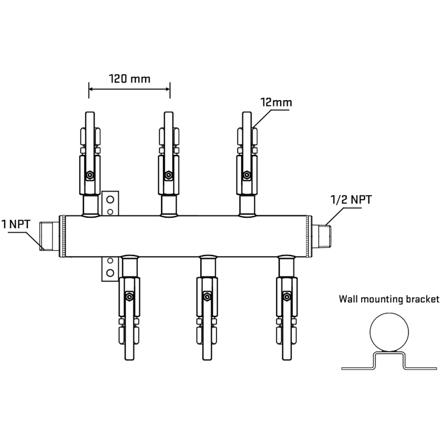 M5F1B111132 Manifolds Stainless Steel Double Sided