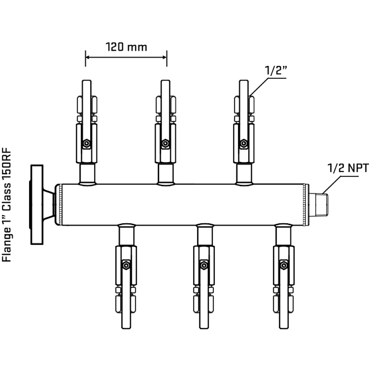 M5F1B120130 Manifolds Stainless Steel Double Sided