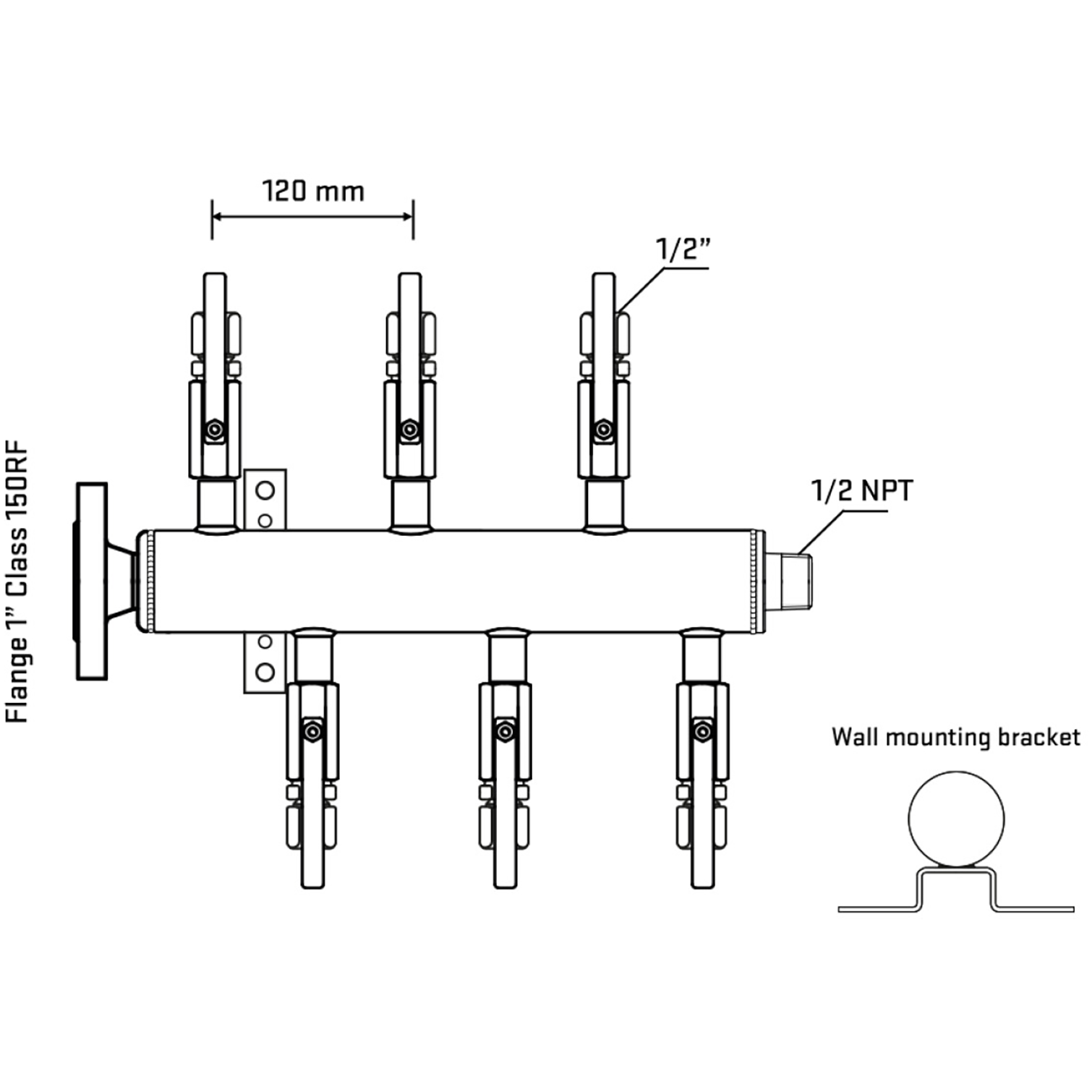 M5F1B120132 Manifolds Stainless Steel Double Sided