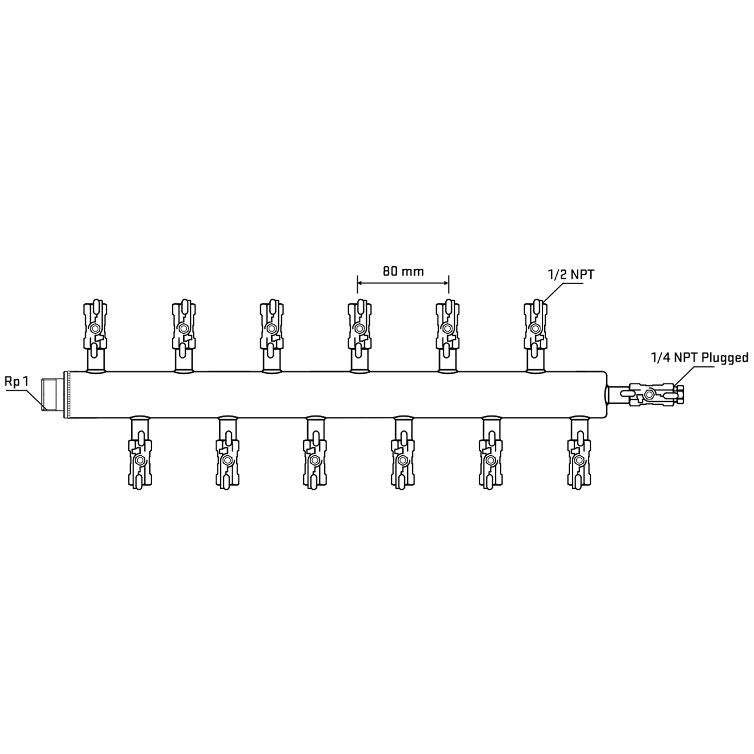 M5F2A010720 Manifolds Stainless Steel Double Sided