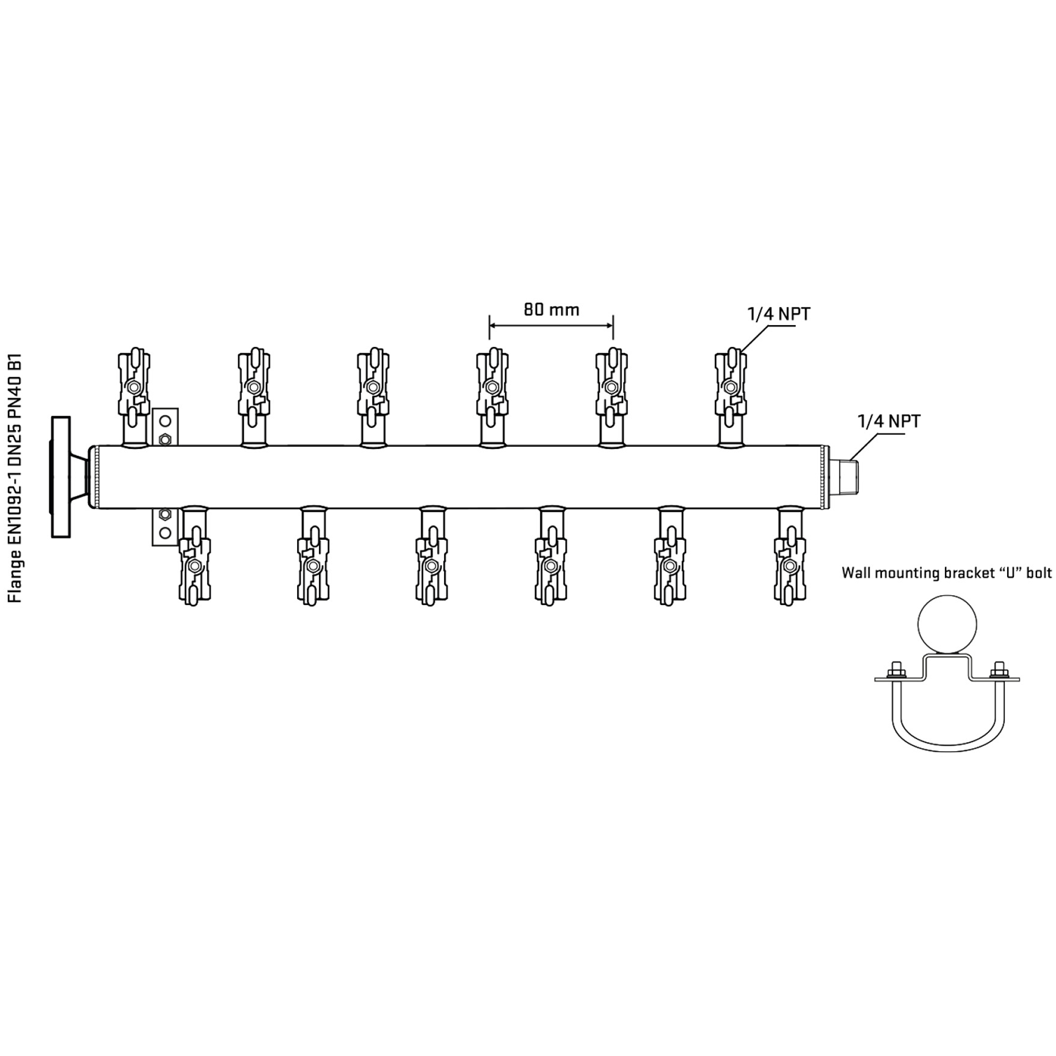 M5F2A020341 Manifolds Stainless Steel Double Sided