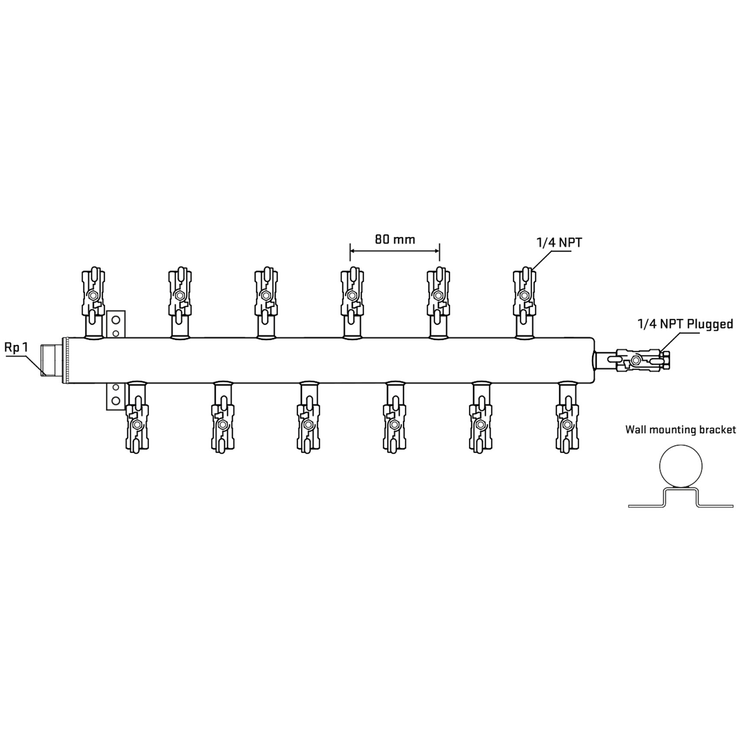 M5F2A020722 Manifolds Stainless Steel Double Sided