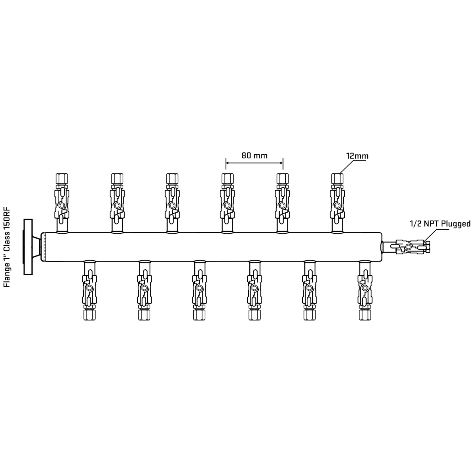 M5F2A030110 Manifolds Stainless Steel Double Sided