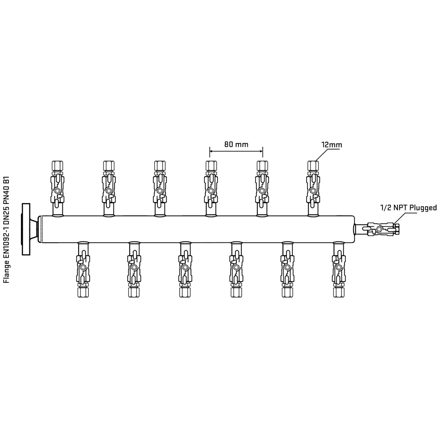 M5F2A030310 Manifolds Stainless Steel Double Sided