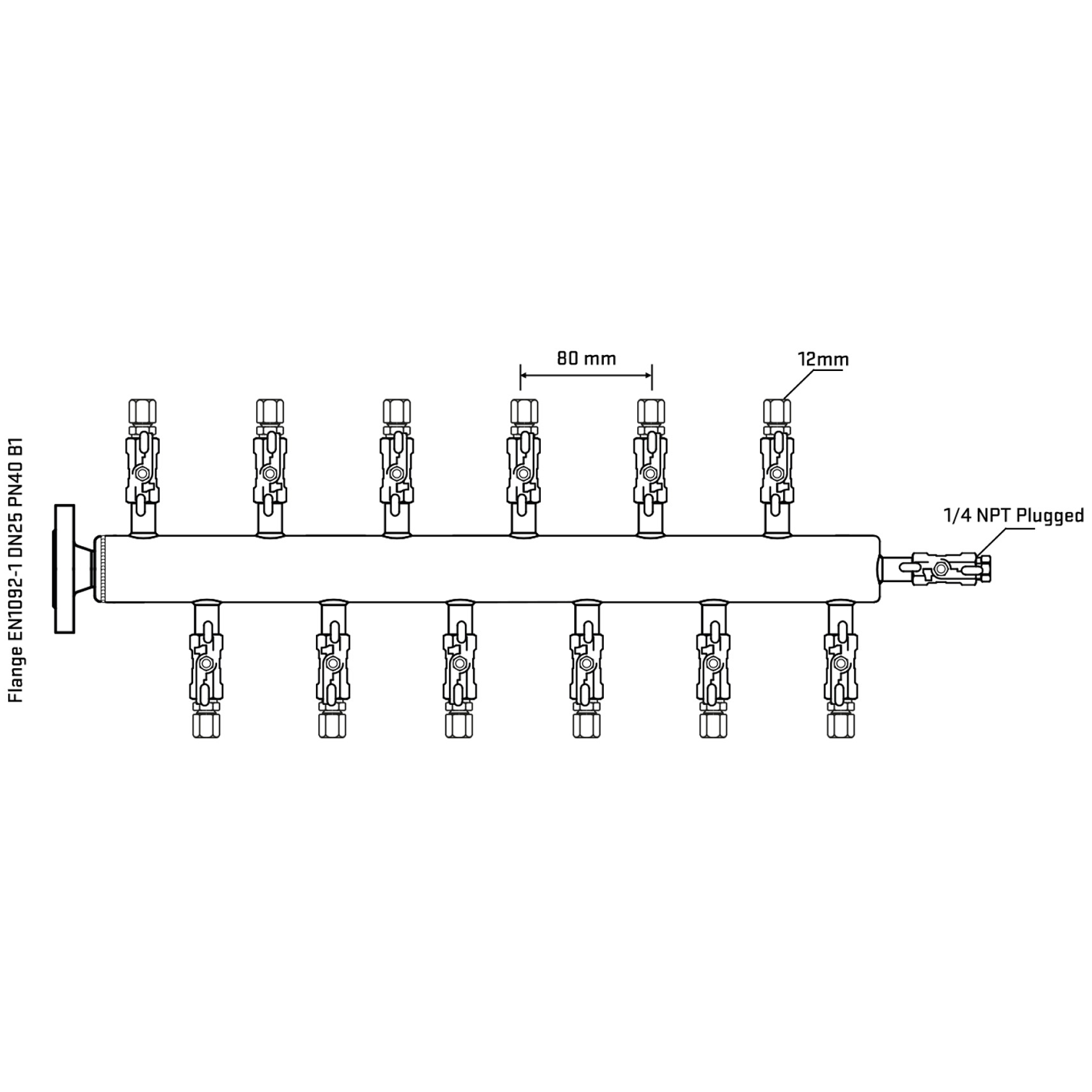 M5F2A030320 Manifolds Stainless Steel Double Sided