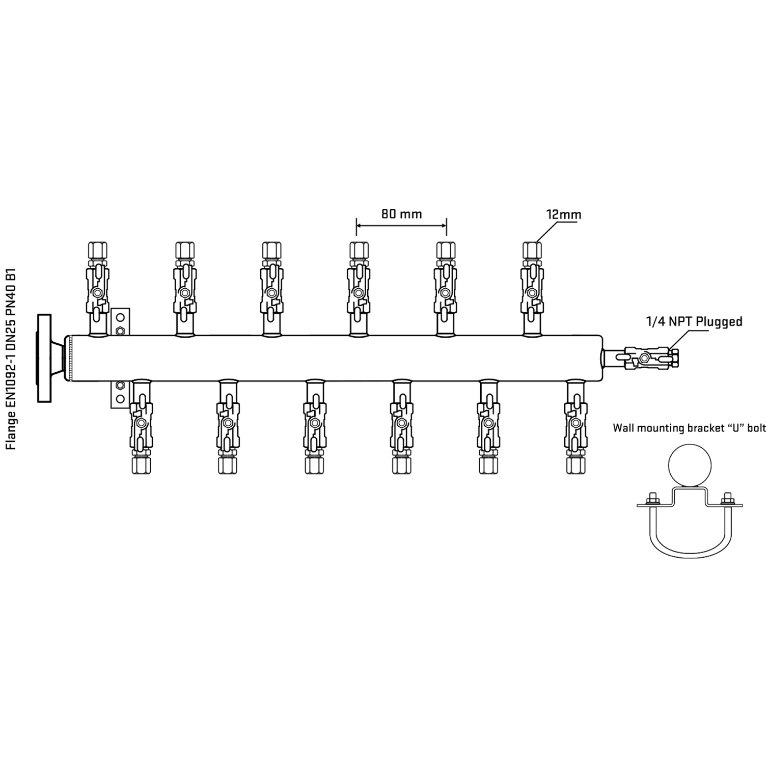 M5F2A030321 Manifolds Stainless Steel Double Sided