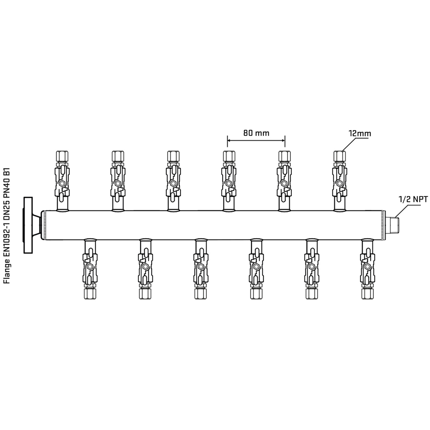 M5F2A030330 Manifolds Stainless Steel Double Sided