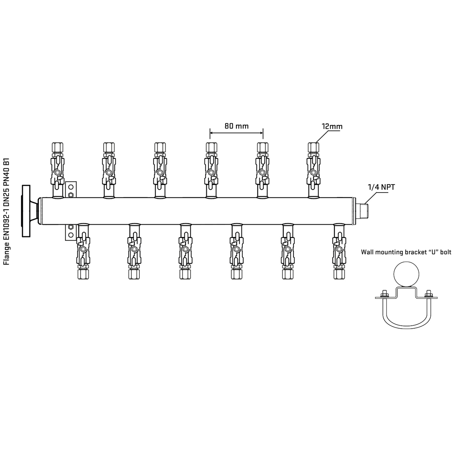 M5F2A030341 Manifolds Stainless Steel Double Sided