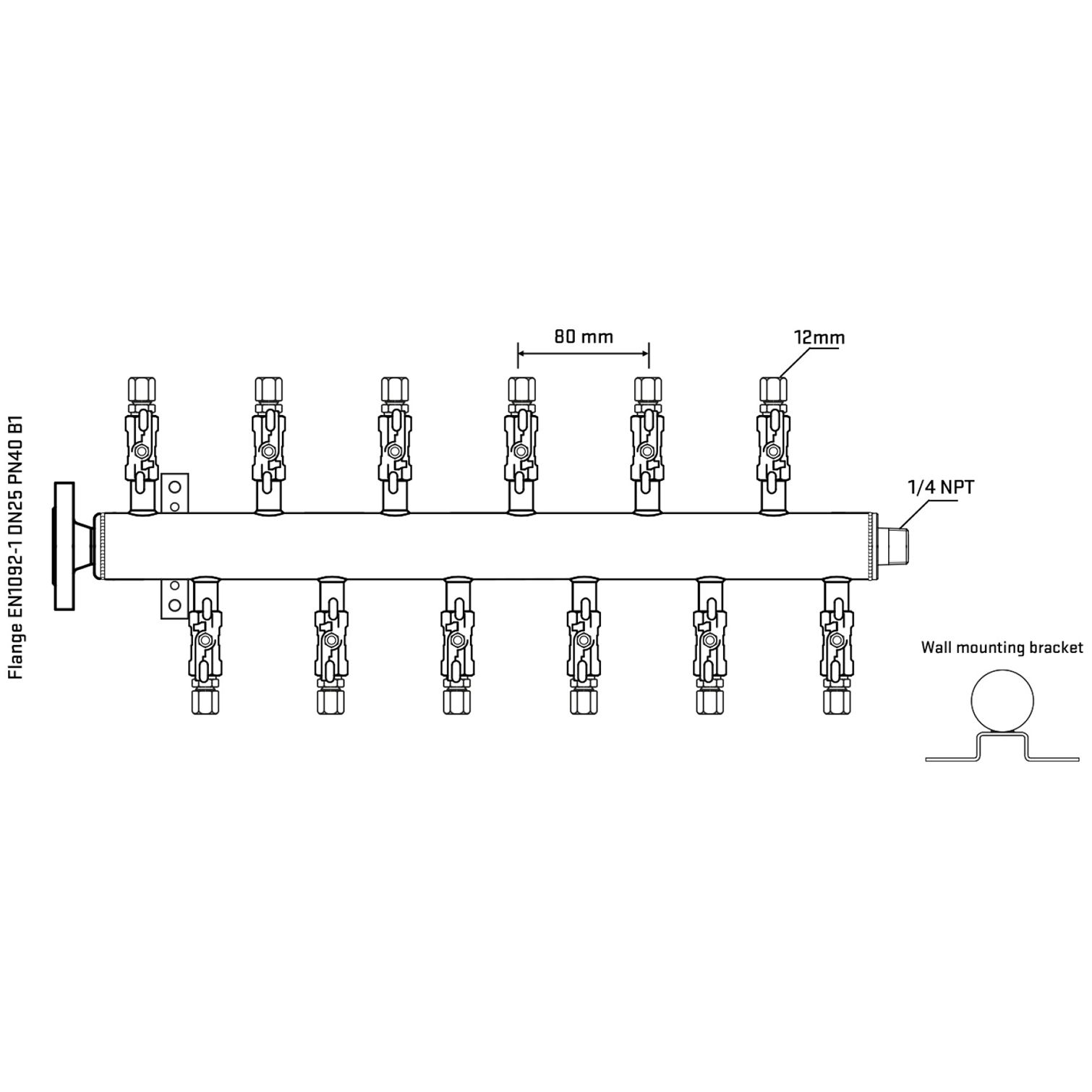 M5F2A030342 Manifolds Stainless Steel Double Sided