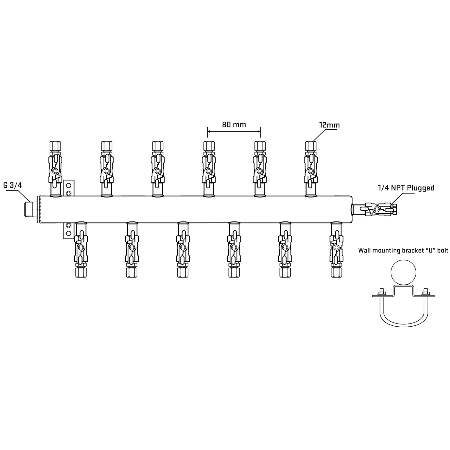 M5F2A030421 Manifolds Stainless Steel Double Sided