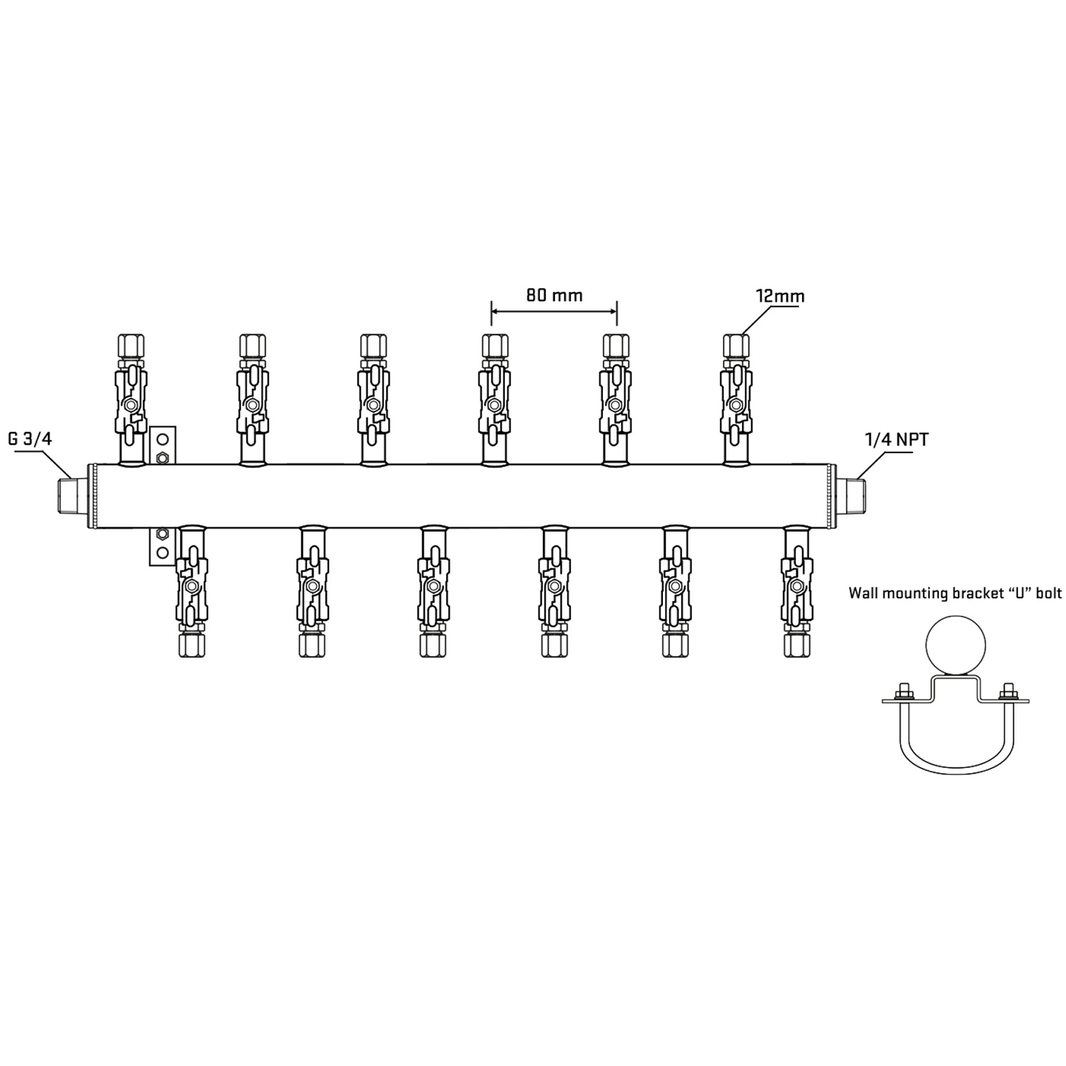 M5F2A030441 Manifolds Stainless Steel Double Sided