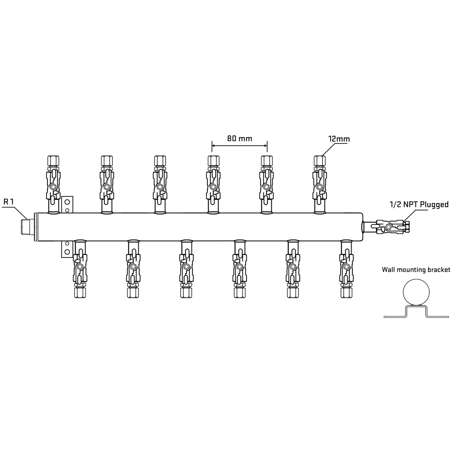 M5F2A030512 Manifolds Stainless Steel Double Sided