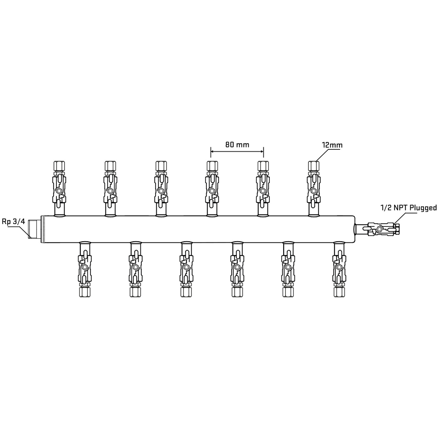M5F2A030610 Manifolds Stainless Steel Double Sided