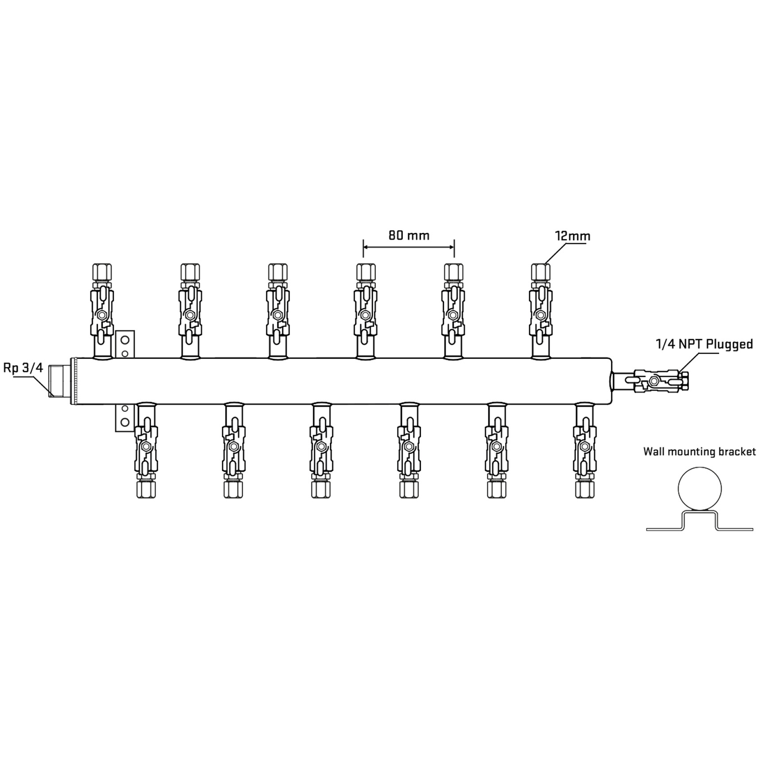 M5F2A030622 Manifolds Stainless Steel Double Sided