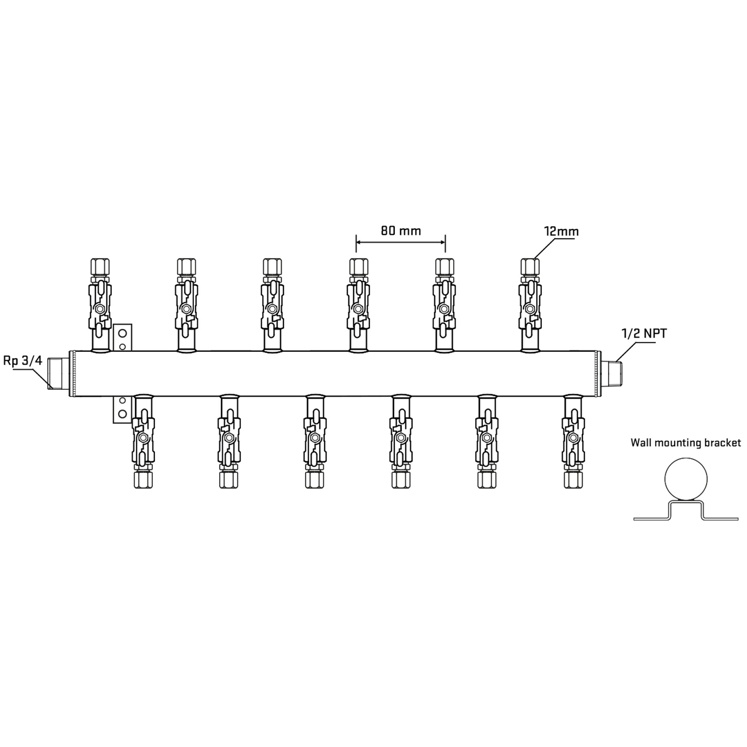 M5F2A030632 Manifolds Stainless Steel Double Sided