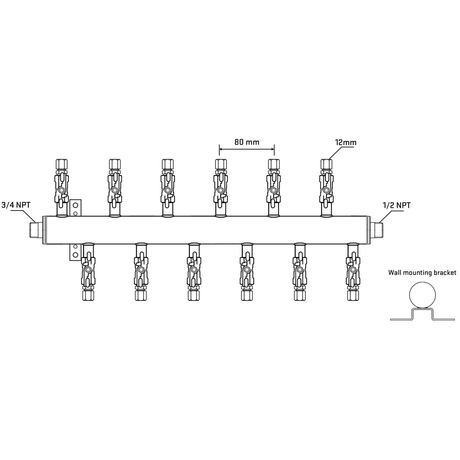 M5F2A040832 Manifolds Stainless Steel Double Sided