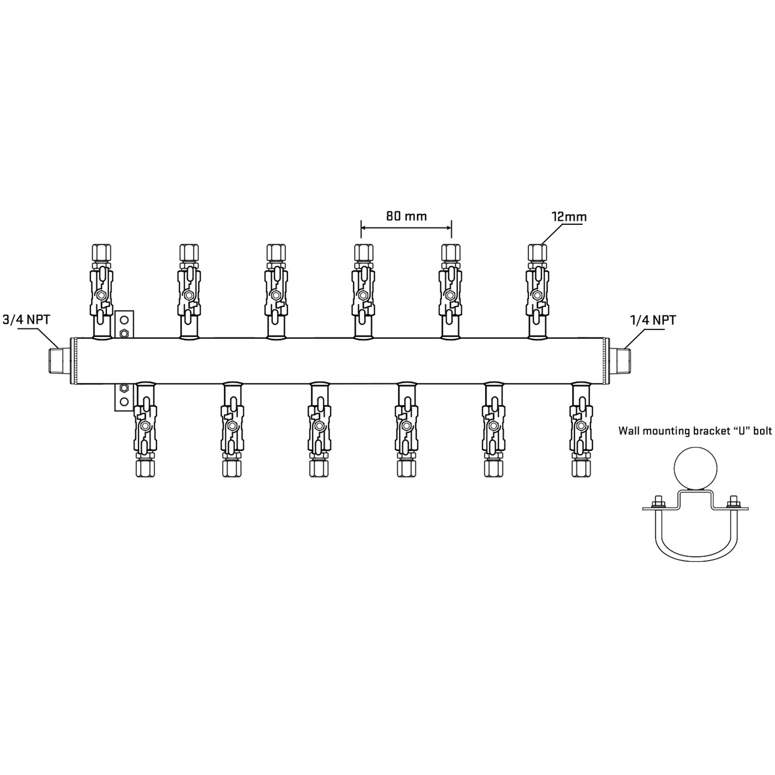 M5F2A040841 Manifolds Stainless Steel Double Sided