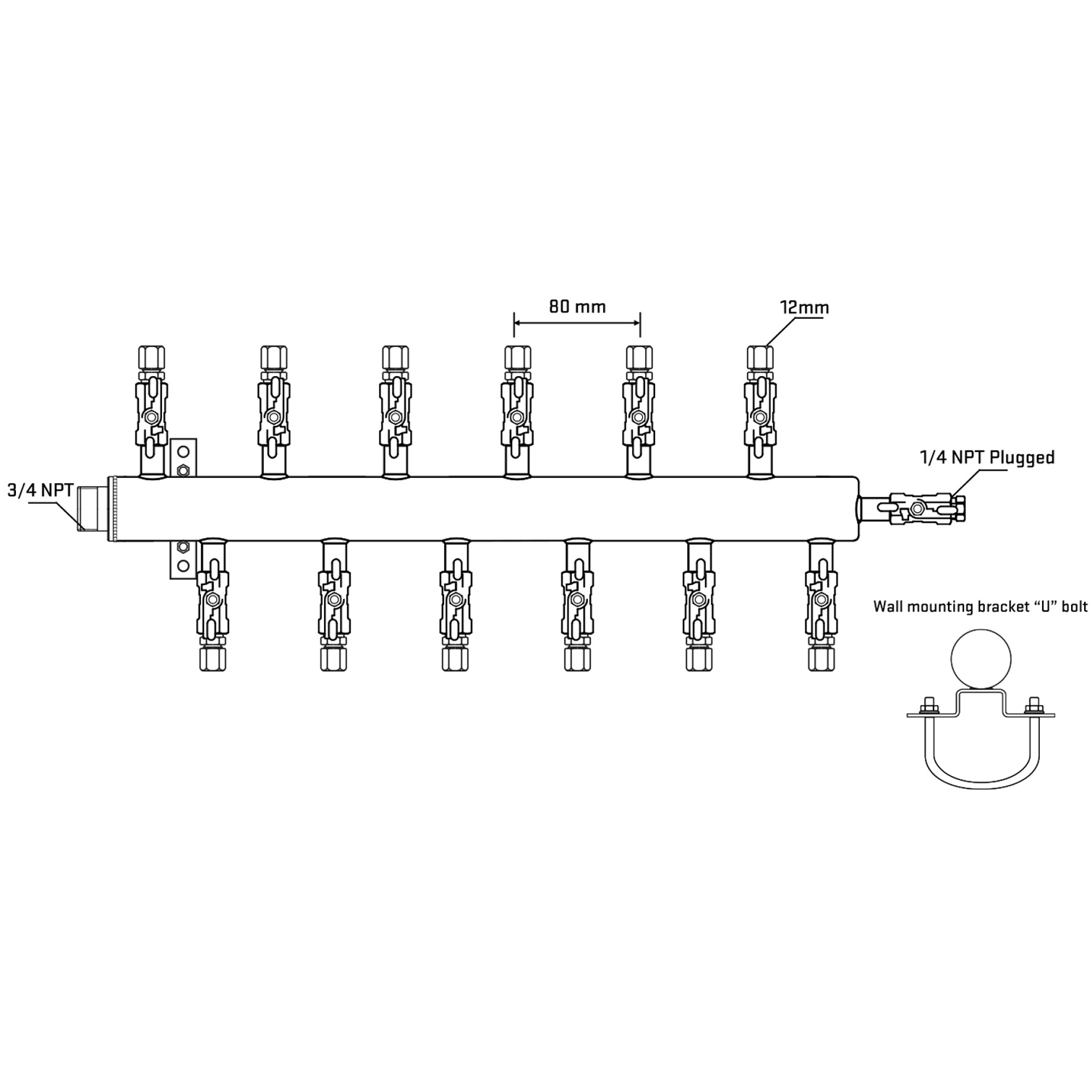 M5F2A041021 Manifolds Stainless Steel Double Sided