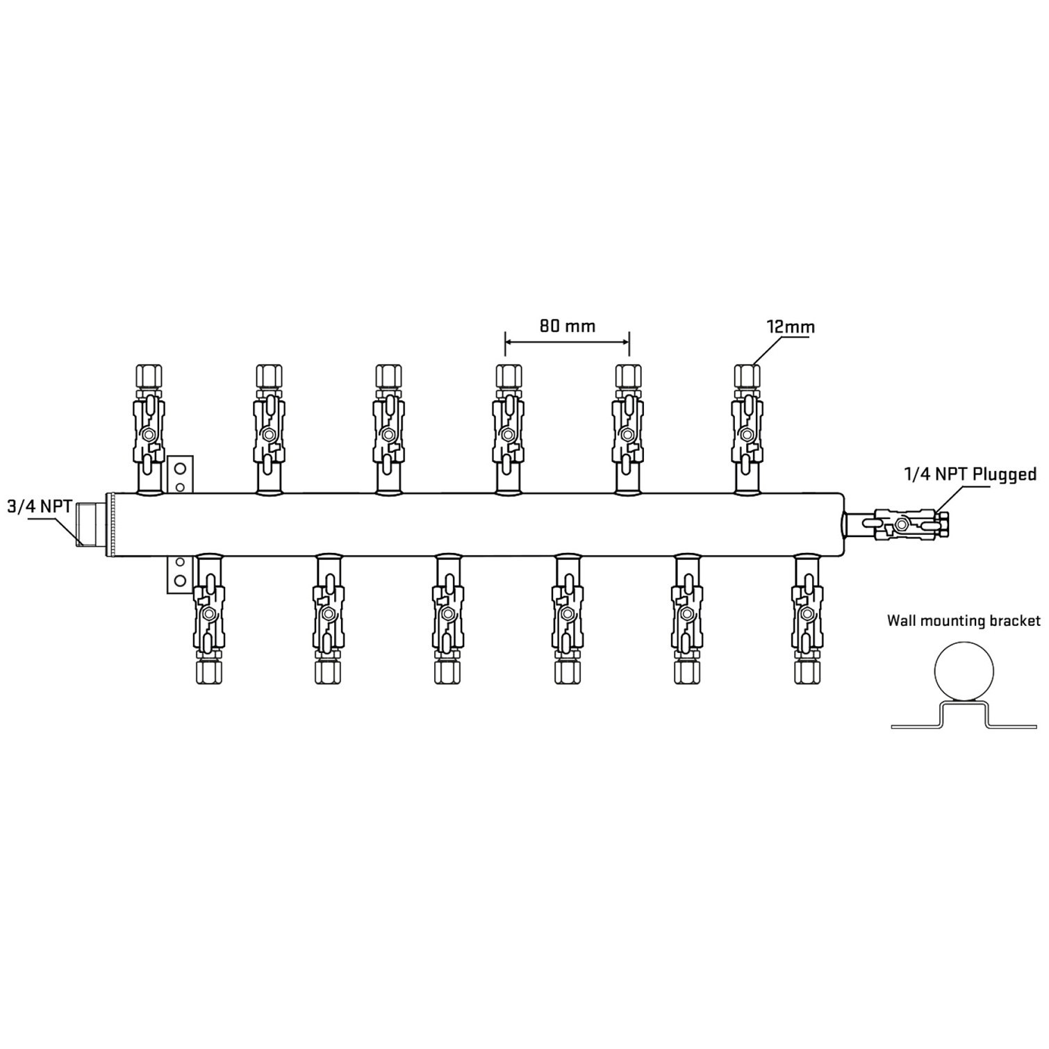 M5F2A041022 Manifolds Stainless Steel Double Sided