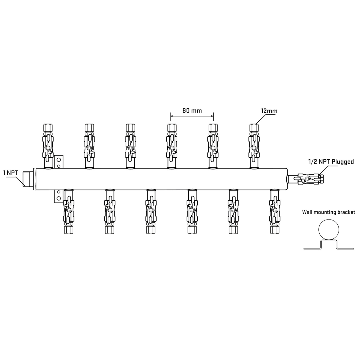 M5F2A041112 Manifolds Stainless Steel Double Sided