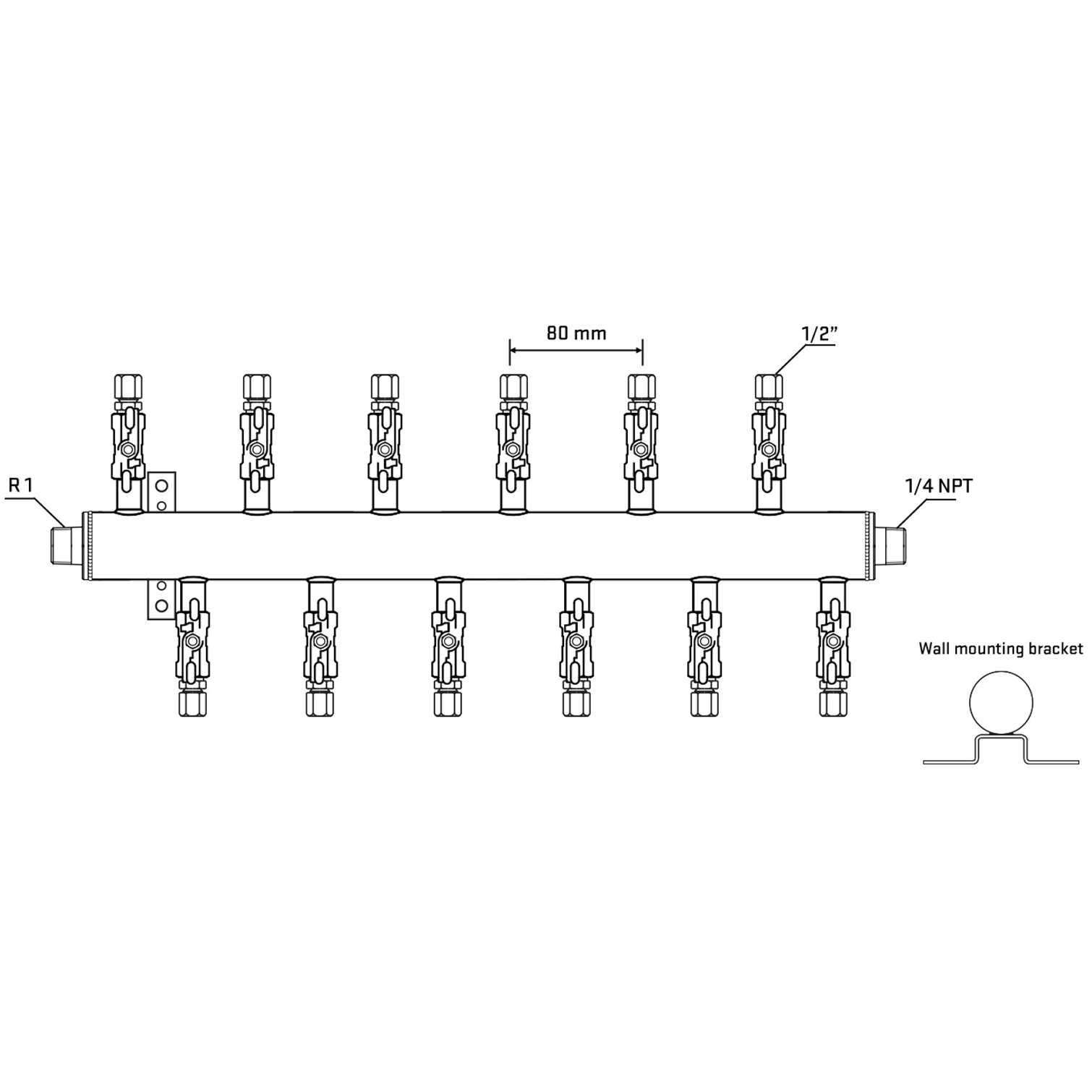 M5F2A050542 Manifolds Stainless Steel Double Sided