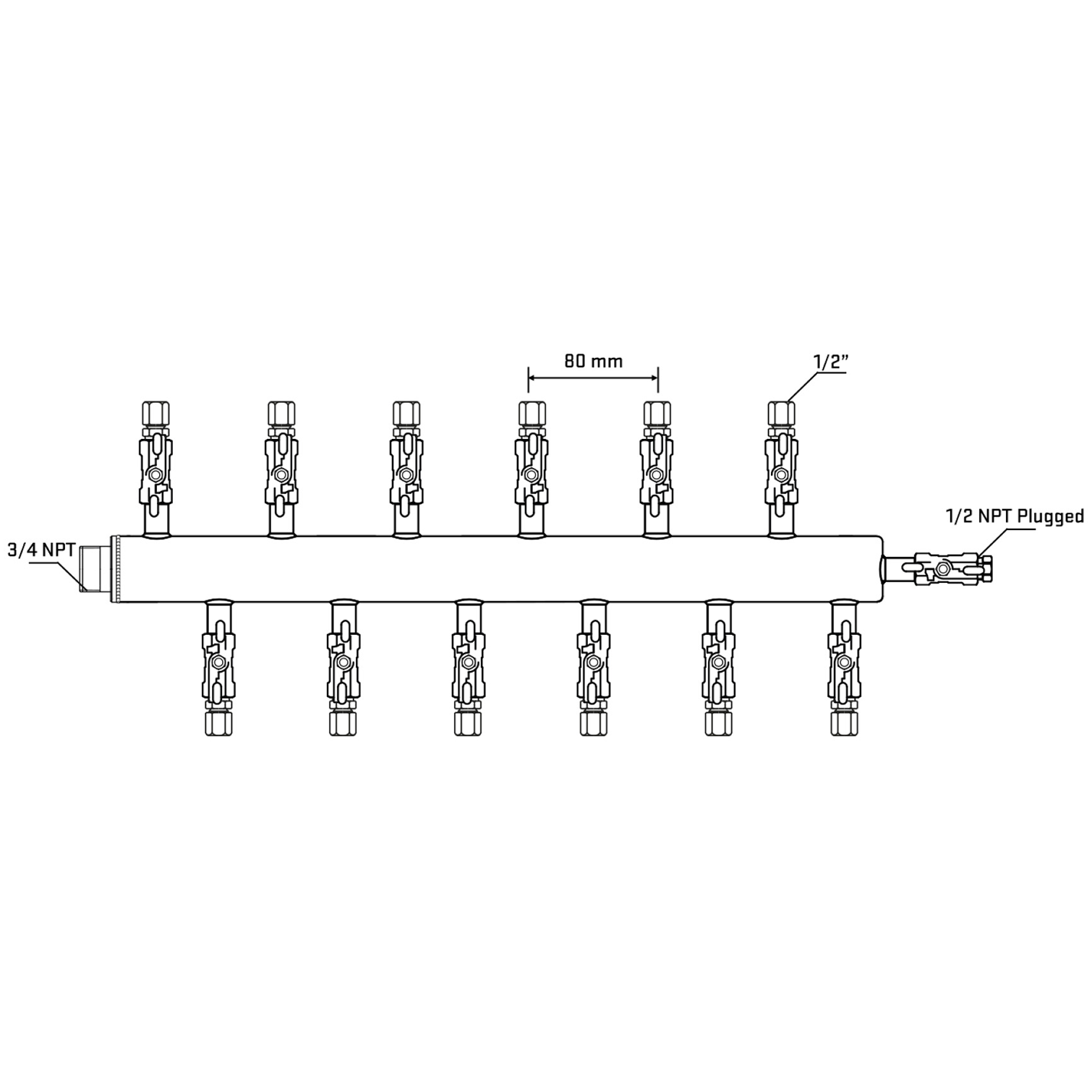 M5F2A051010 Manifolds Stainless Steel Double Sided