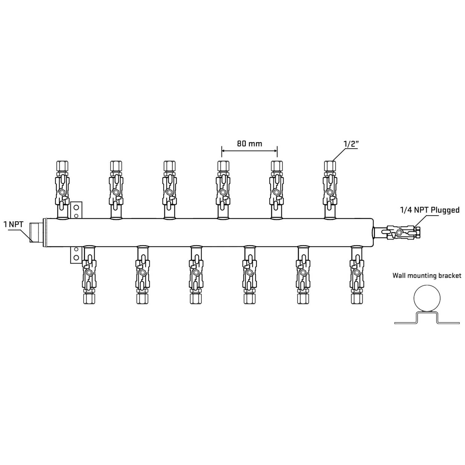 M5F2A051122 Manifolds Stainless Steel Double Sided
