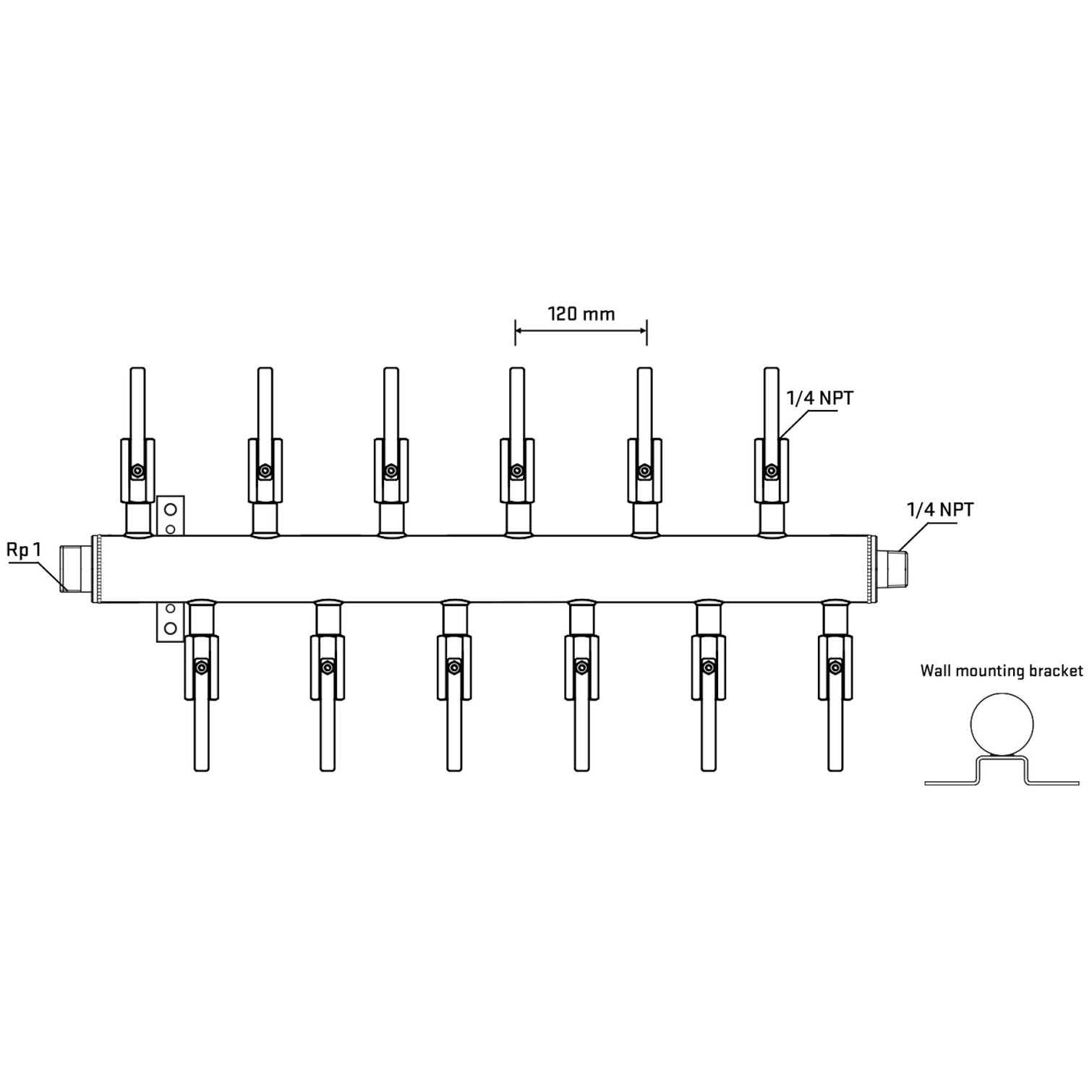 M5F2B090742 Manifolds Stainless Steel Double Sided