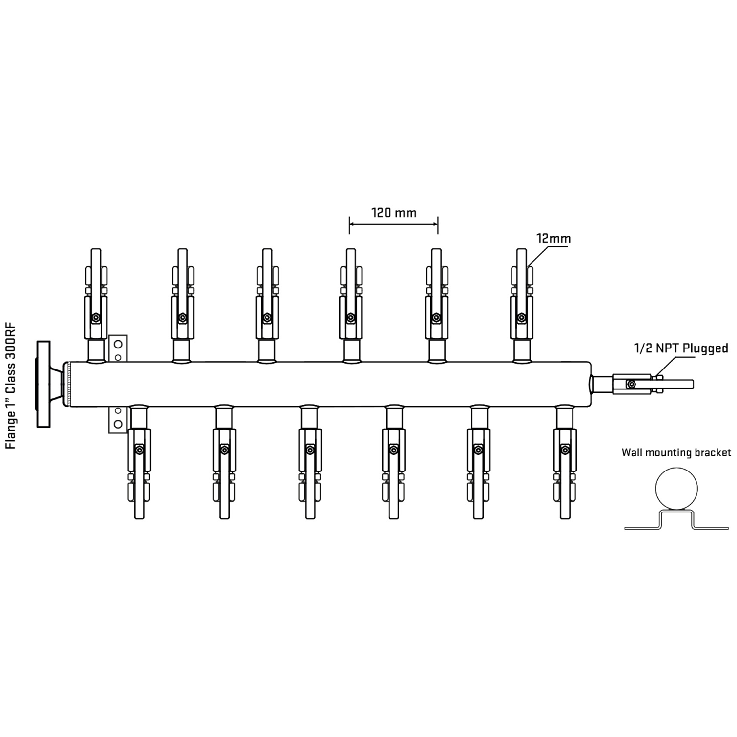 M5F2B100212 Manifolds Stainless Steel Double Sided