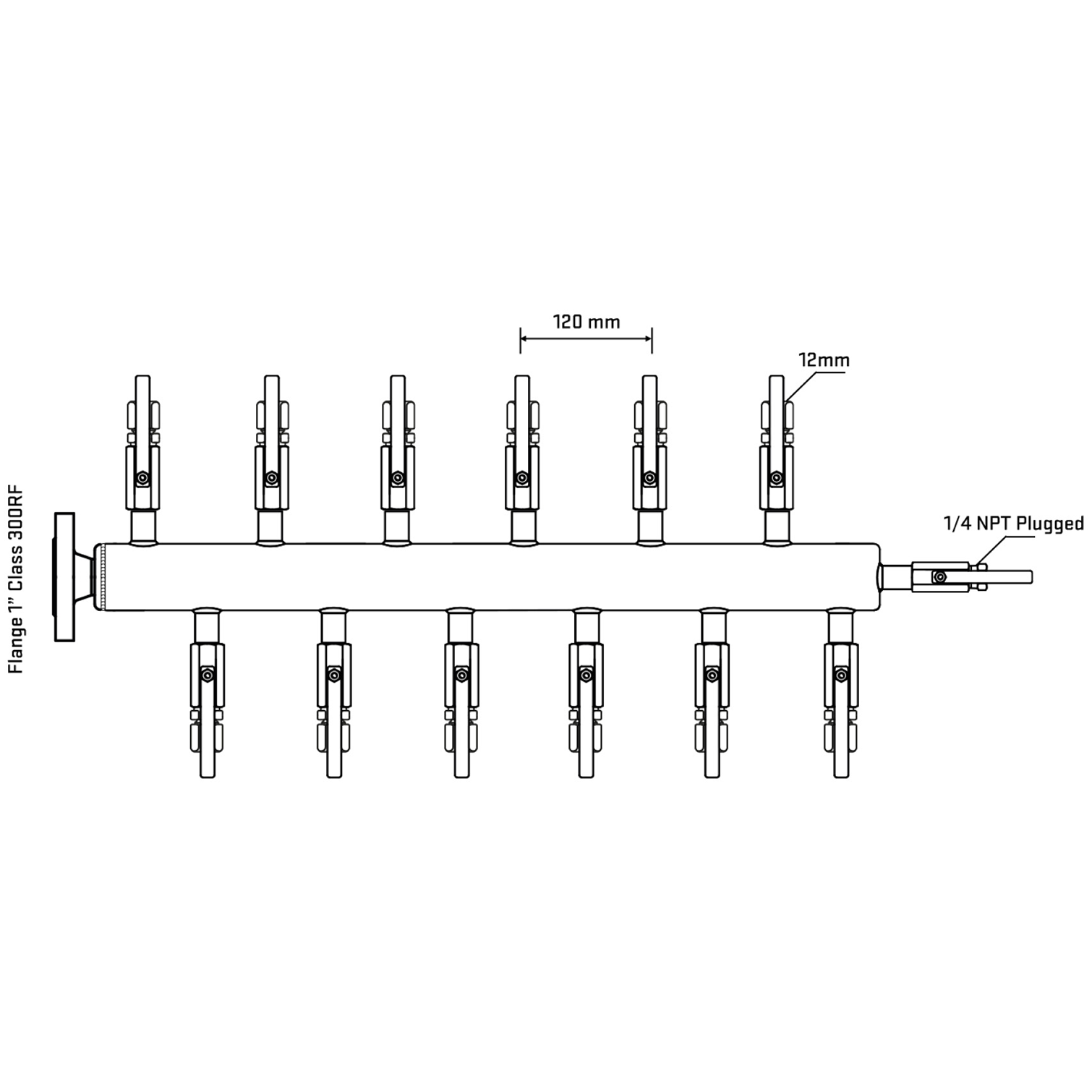 M5F2B100220 Manifolds Stainless Steel Double Sided