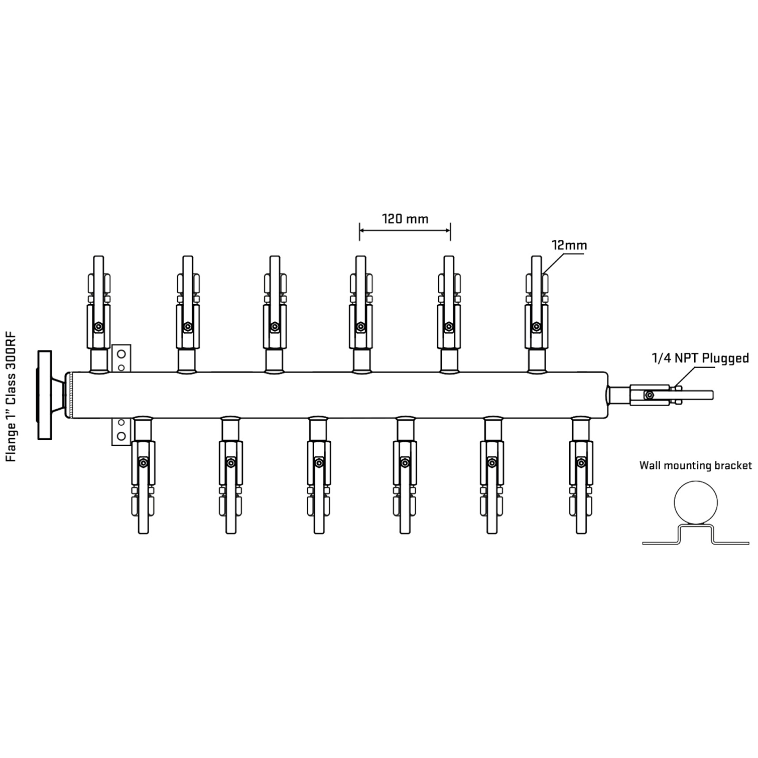 M5F2B100222 Manifolds Stainless Steel Double Sided