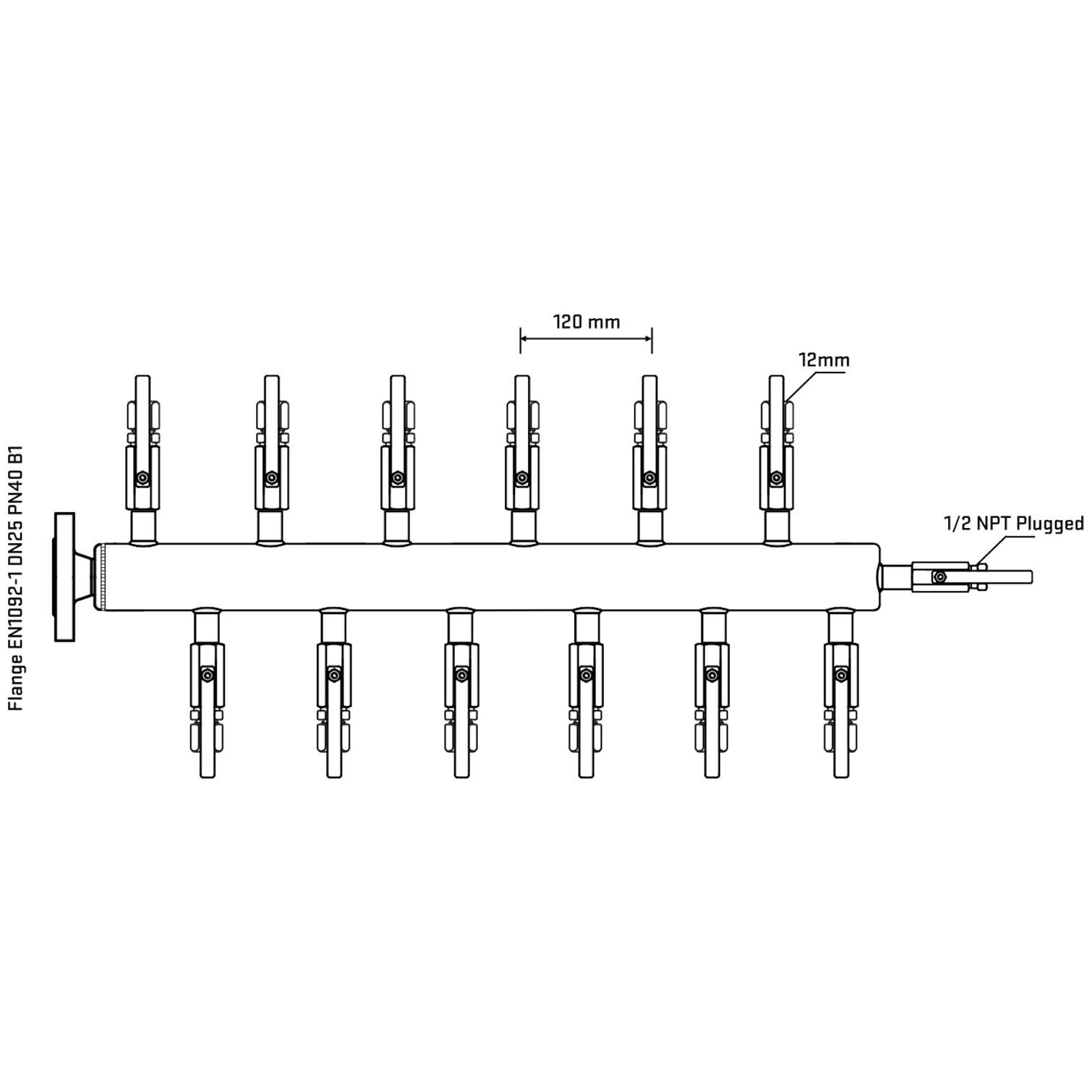 M5F2B100310 Manifolds Stainless Steel Double Sided