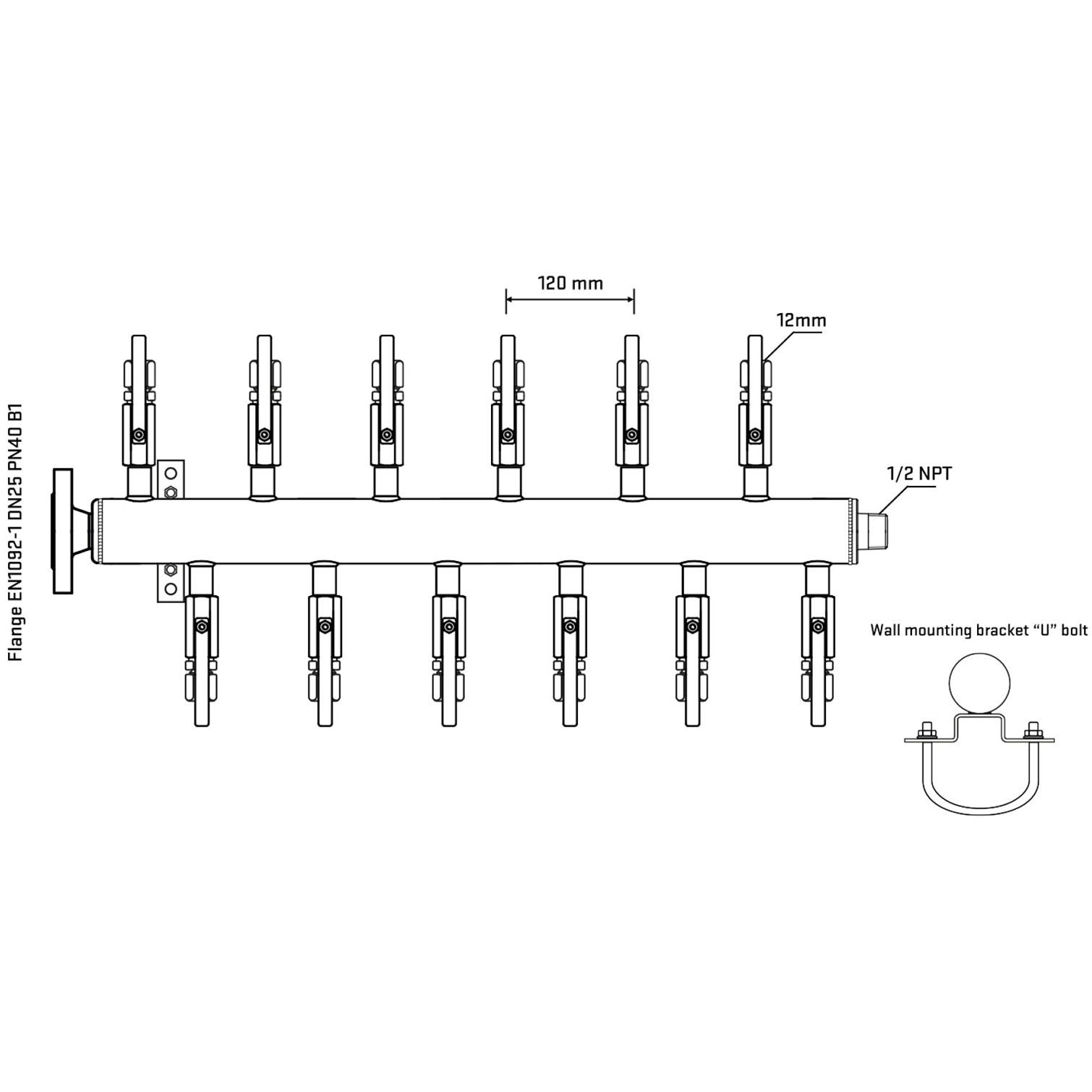 M5F2B100331 Manifolds Stainless Steel Double Sided