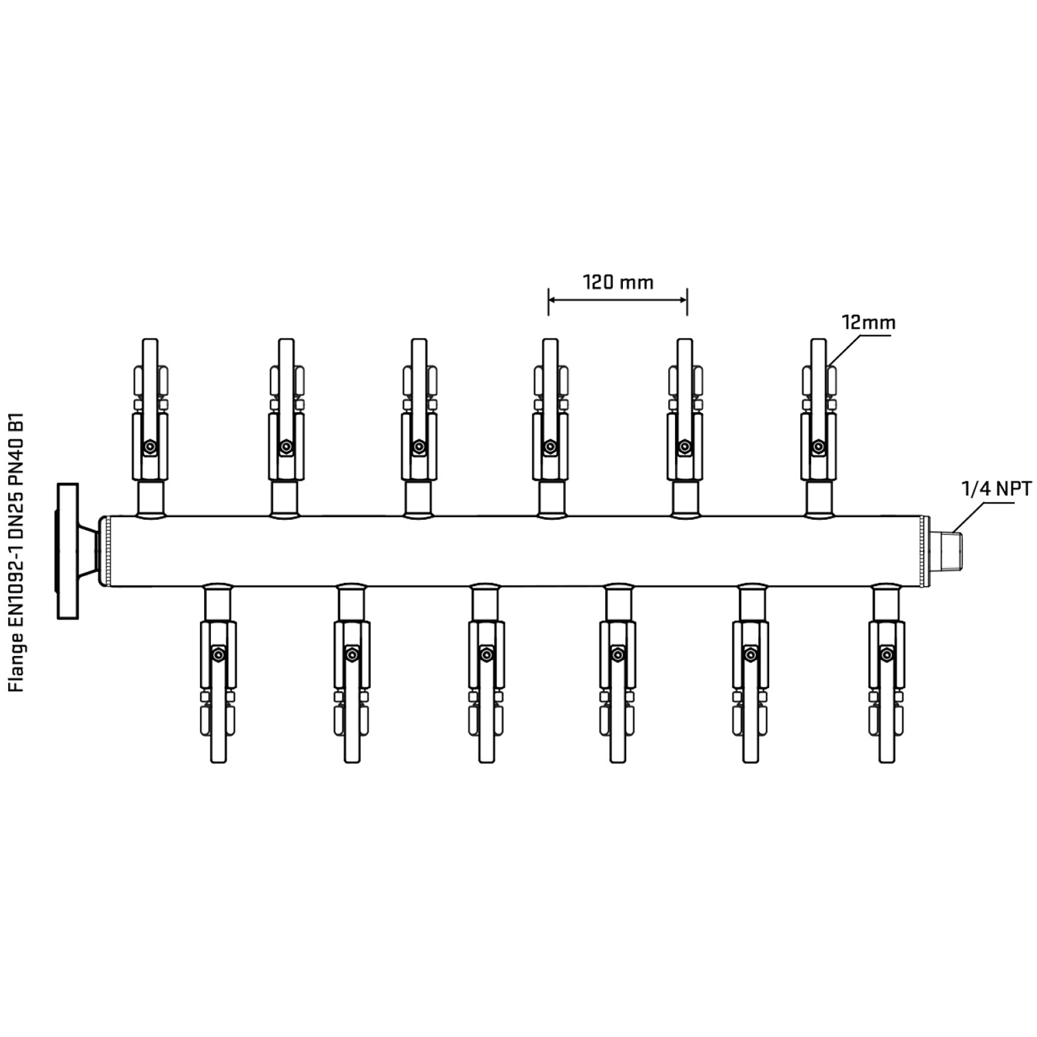 M5F2B100340 Manifolds Stainless Steel Double Sided