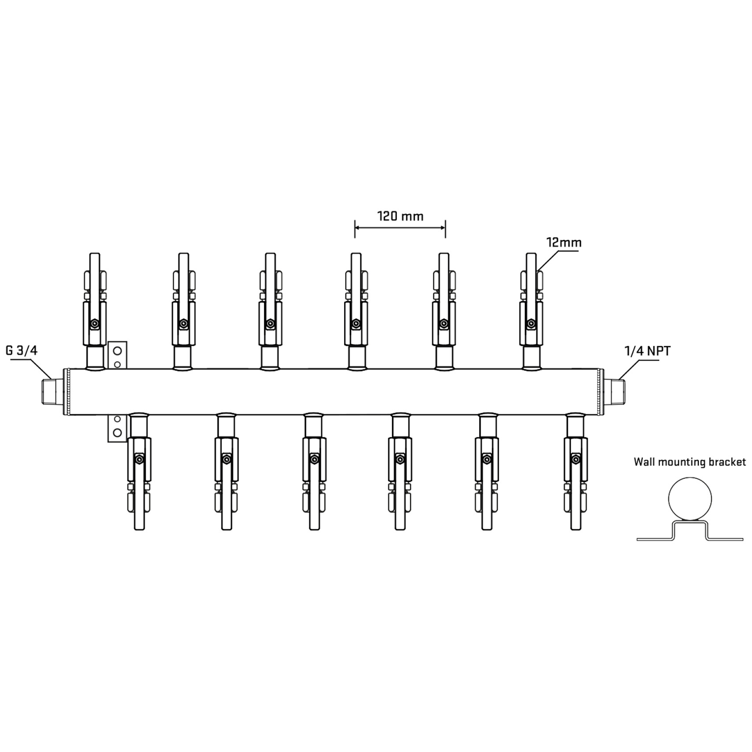 M5F2B100442 Manifolds Stainless Steel Double Sided