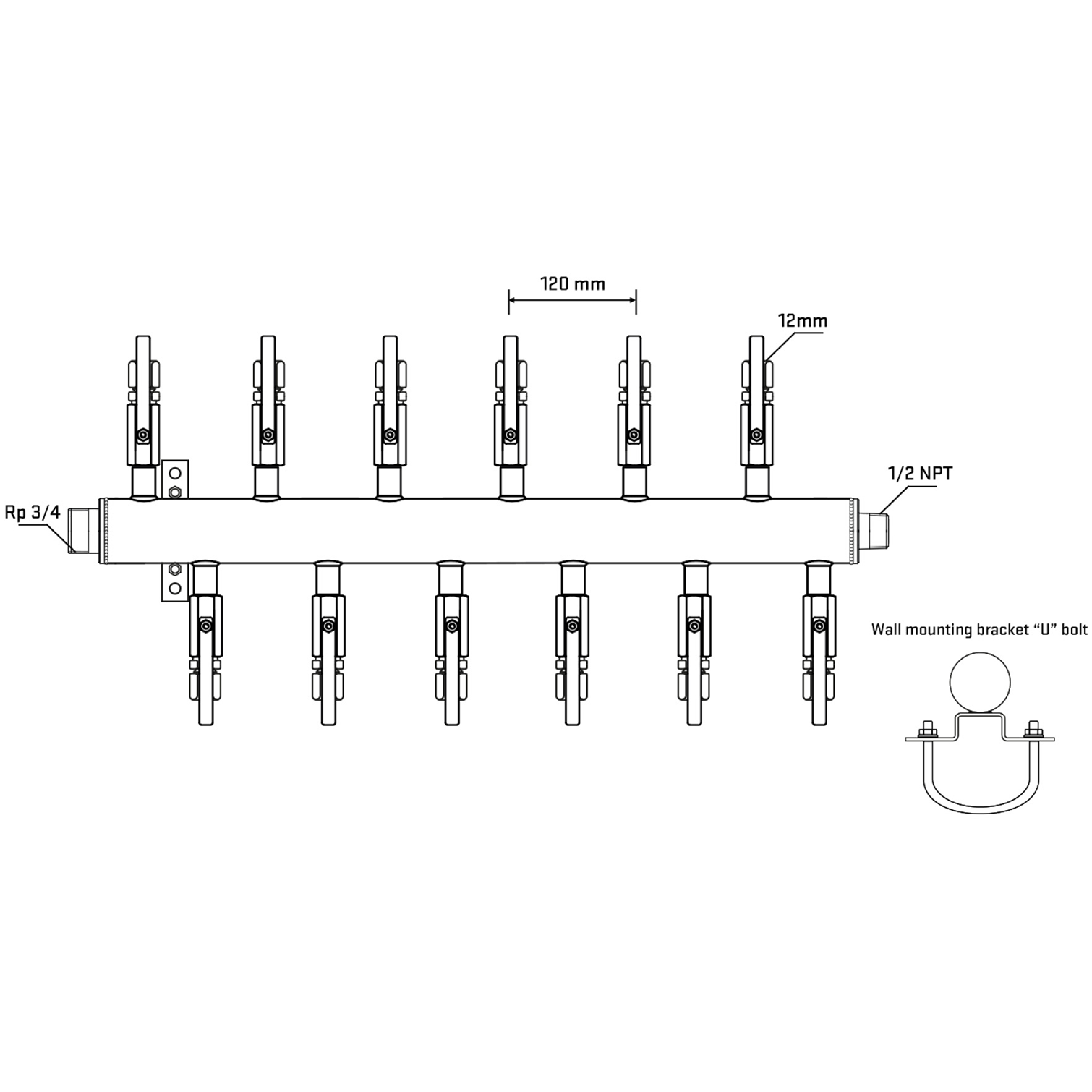 M5F2B100631 Manifolds Stainless Steel Double Sided