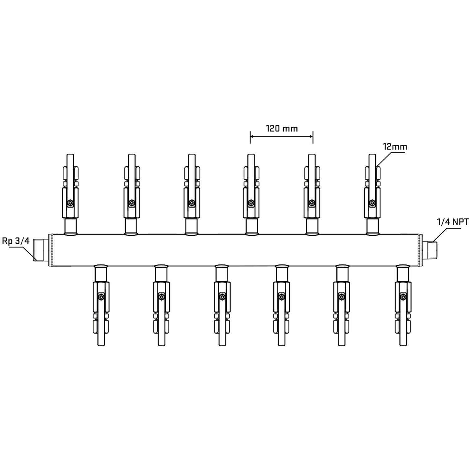 M5F2B100640 Manifolds Stainless Steel Double Sided