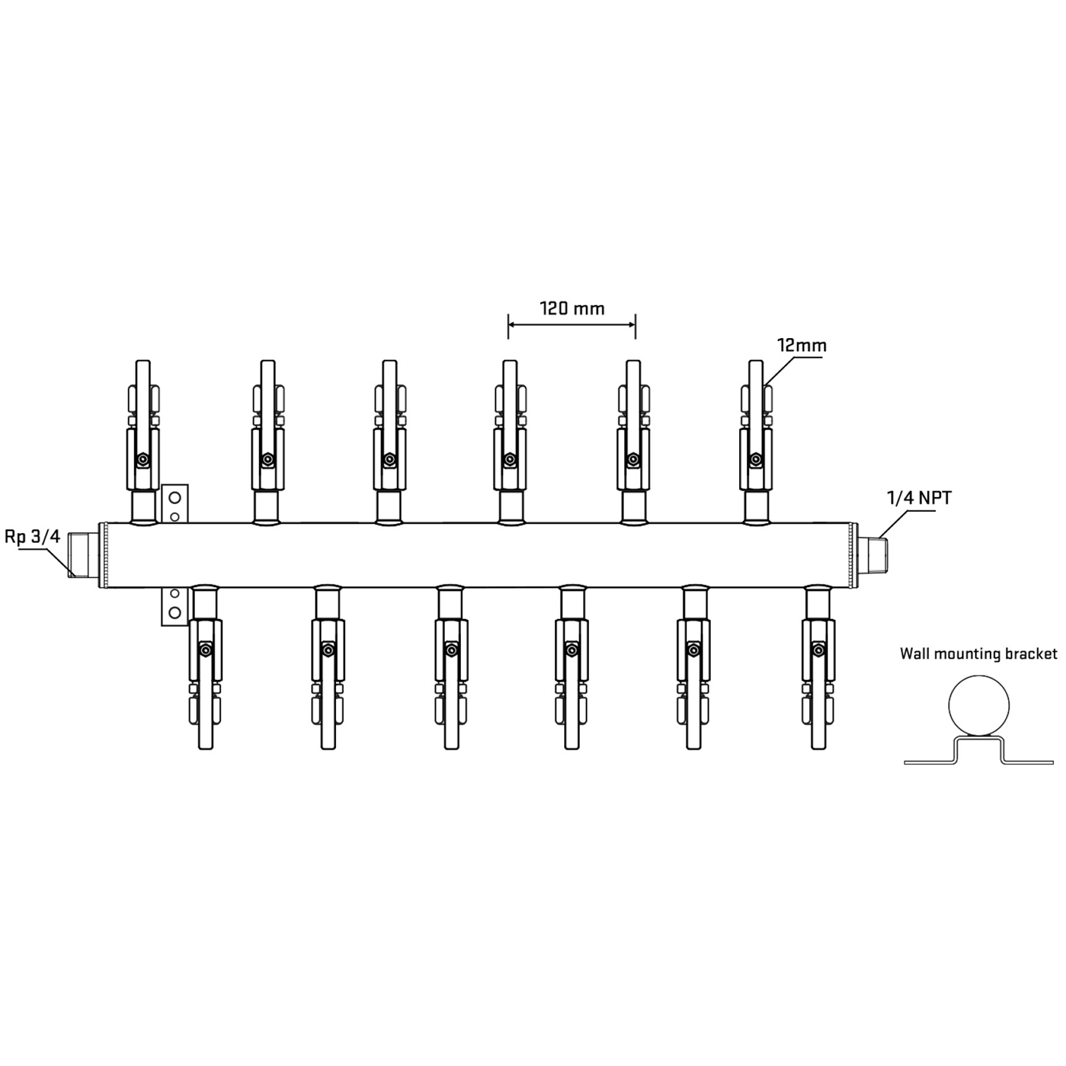 M5F2B100642 Manifolds Stainless Steel Double Sided