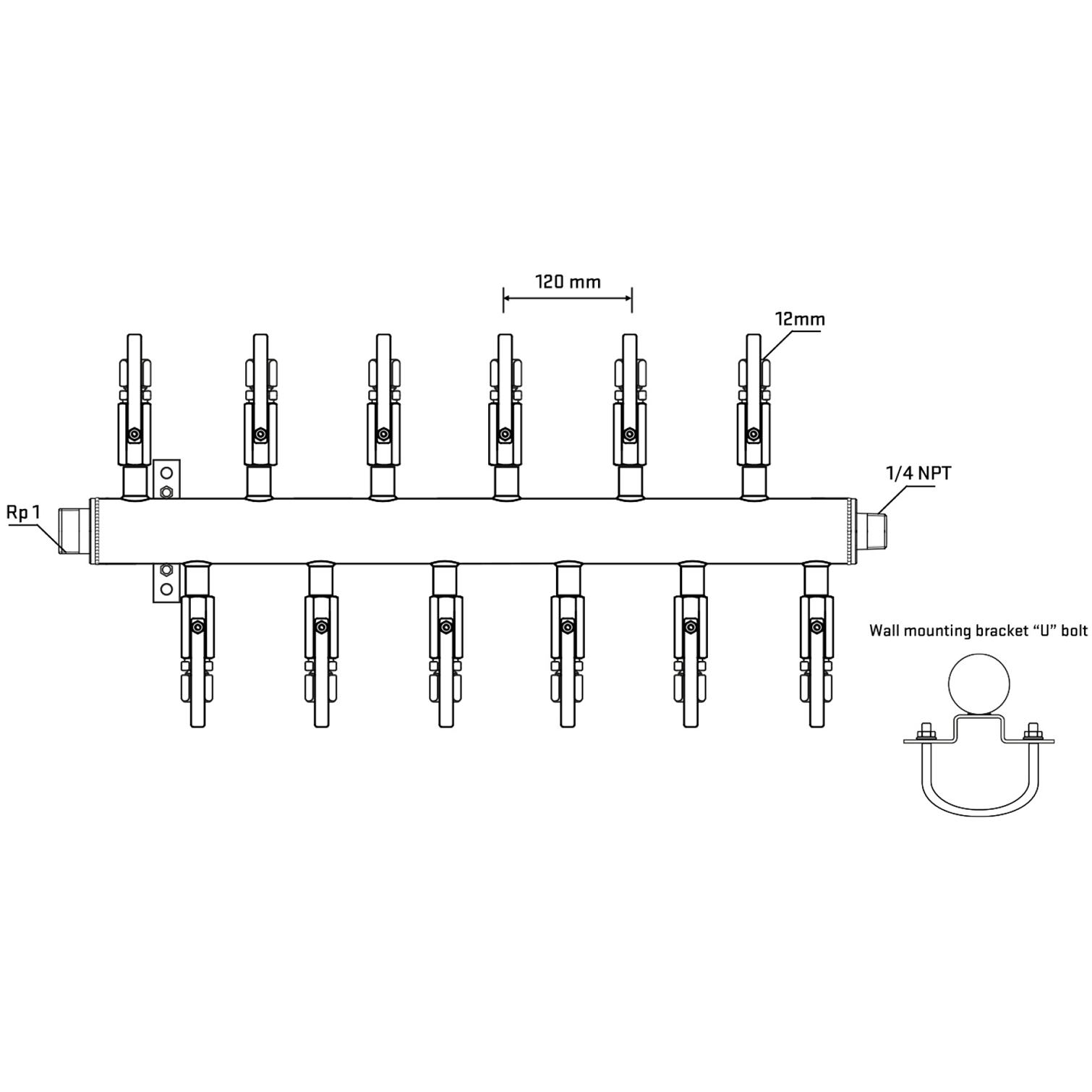 M5F2B100741 Manifolds Stainless Steel Double Sided