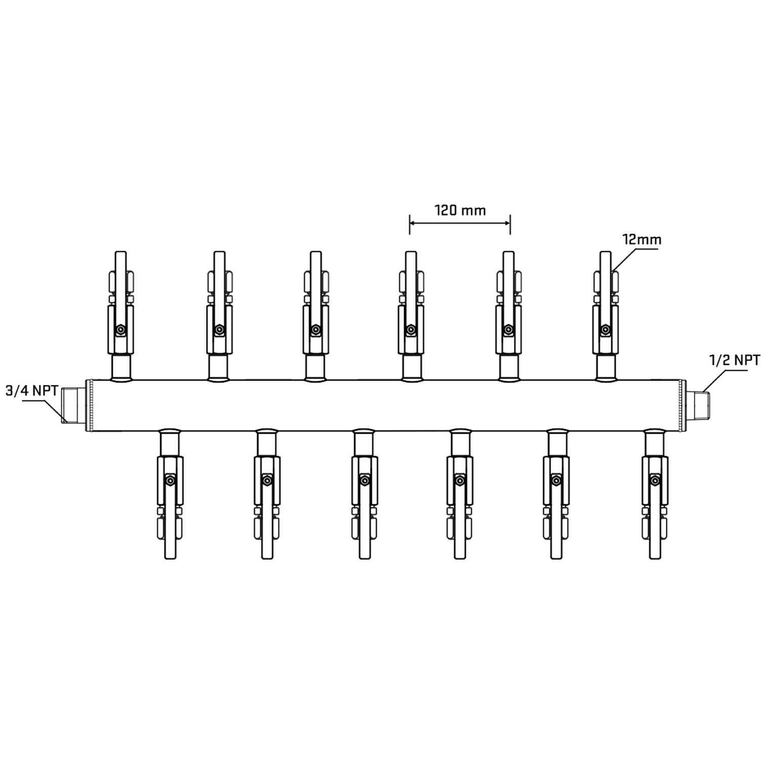 M5F2B101030 Manifolds Stainless Steel Double Sided