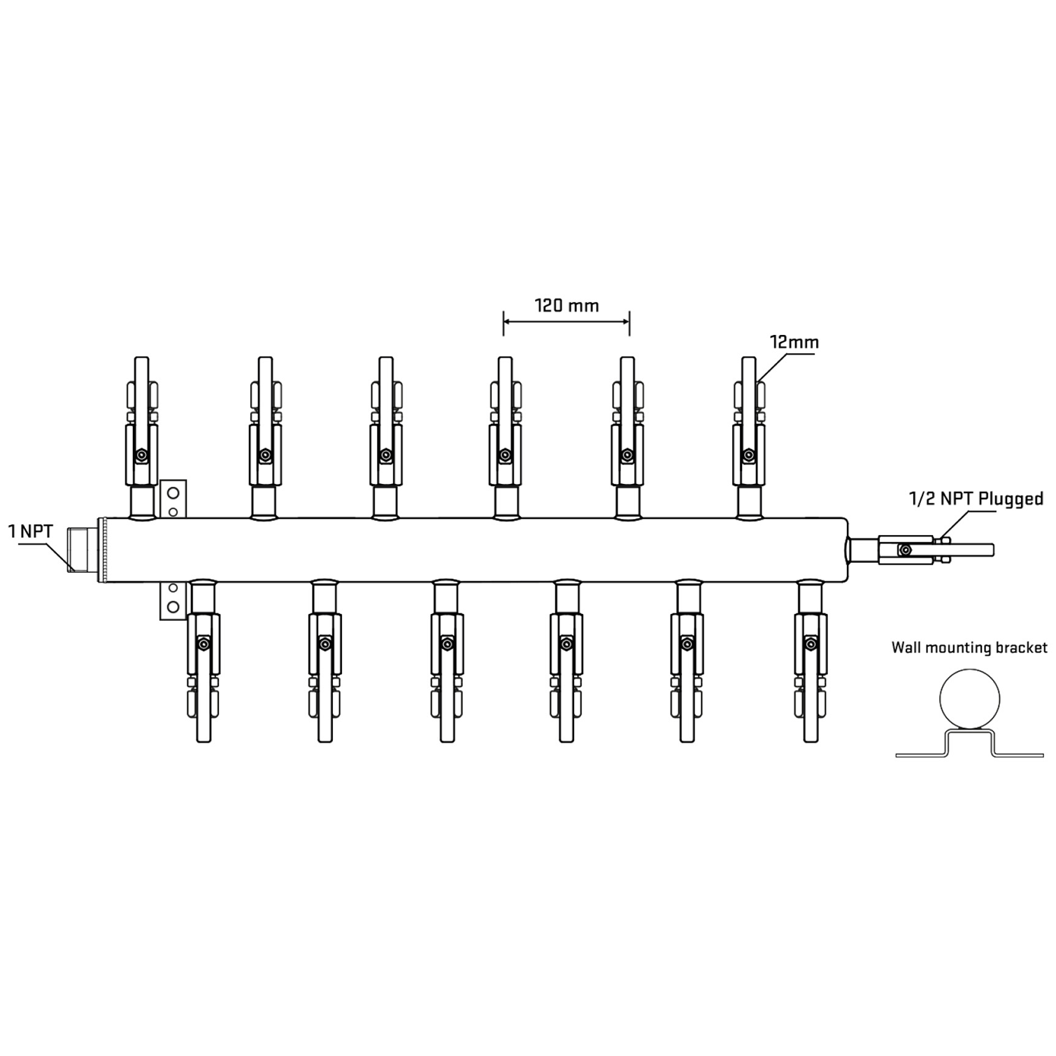 M5F2B101112 Manifolds Stainless Steel Double Sided