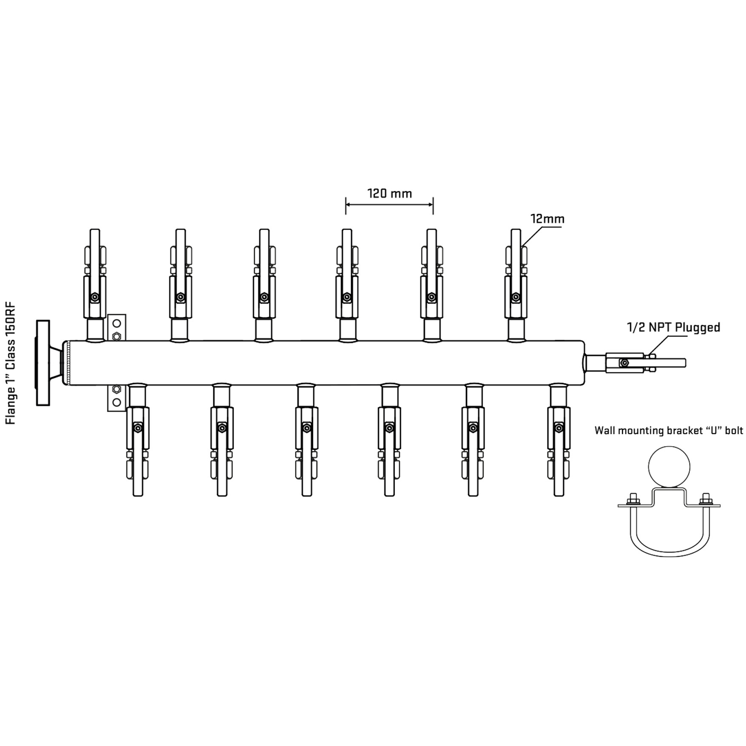 M5F2B110111 Manifolds Stainless Steel Double Sided