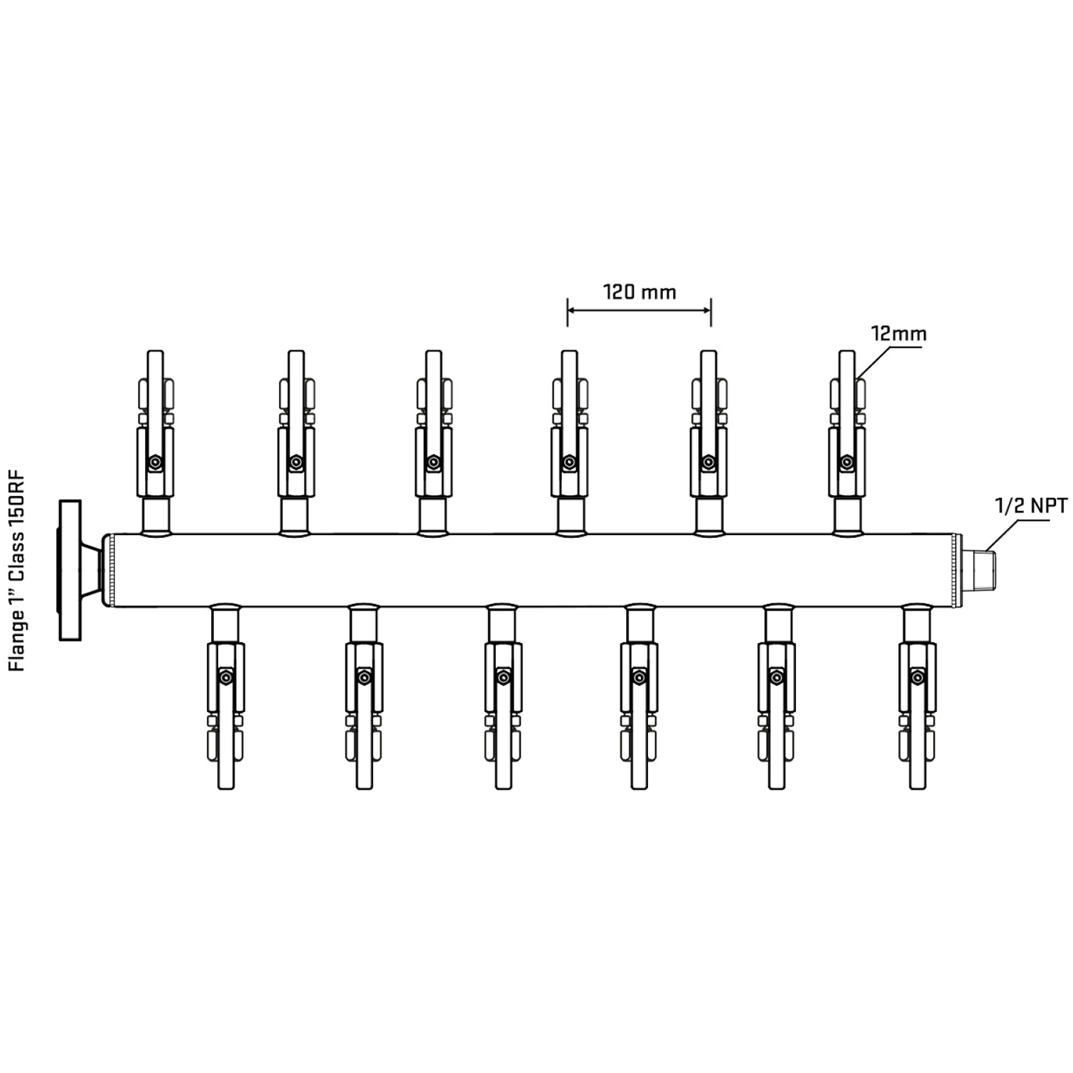 M5F2B110130 Manifolds Stainless Steel Double Sided