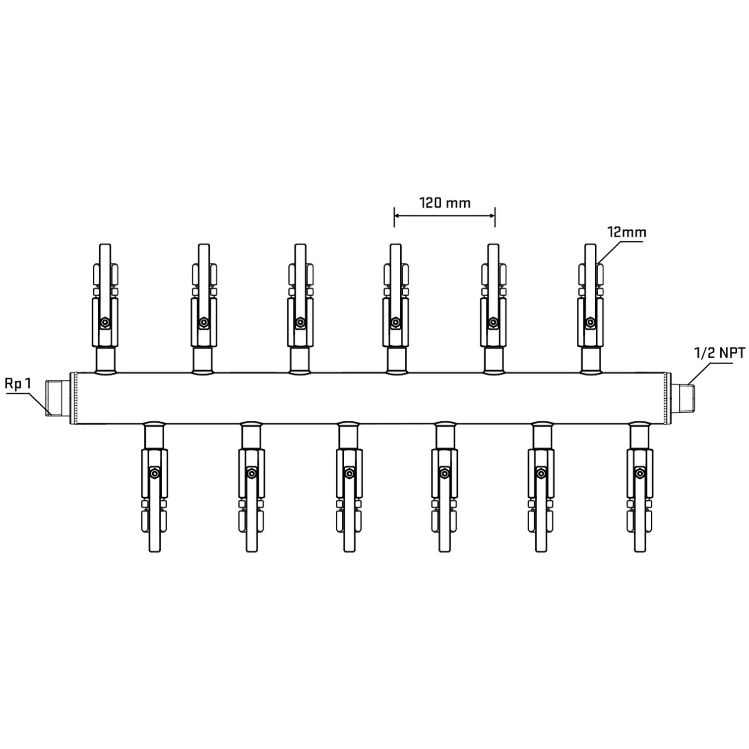 M5F2B110730 Manifolds Stainless Steel Double Sided