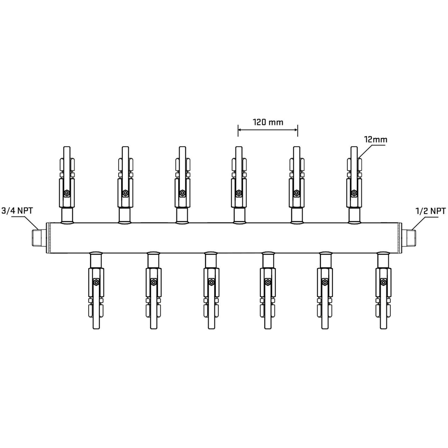 M5F2B110830 Manifolds Stainless Steel Double Sided