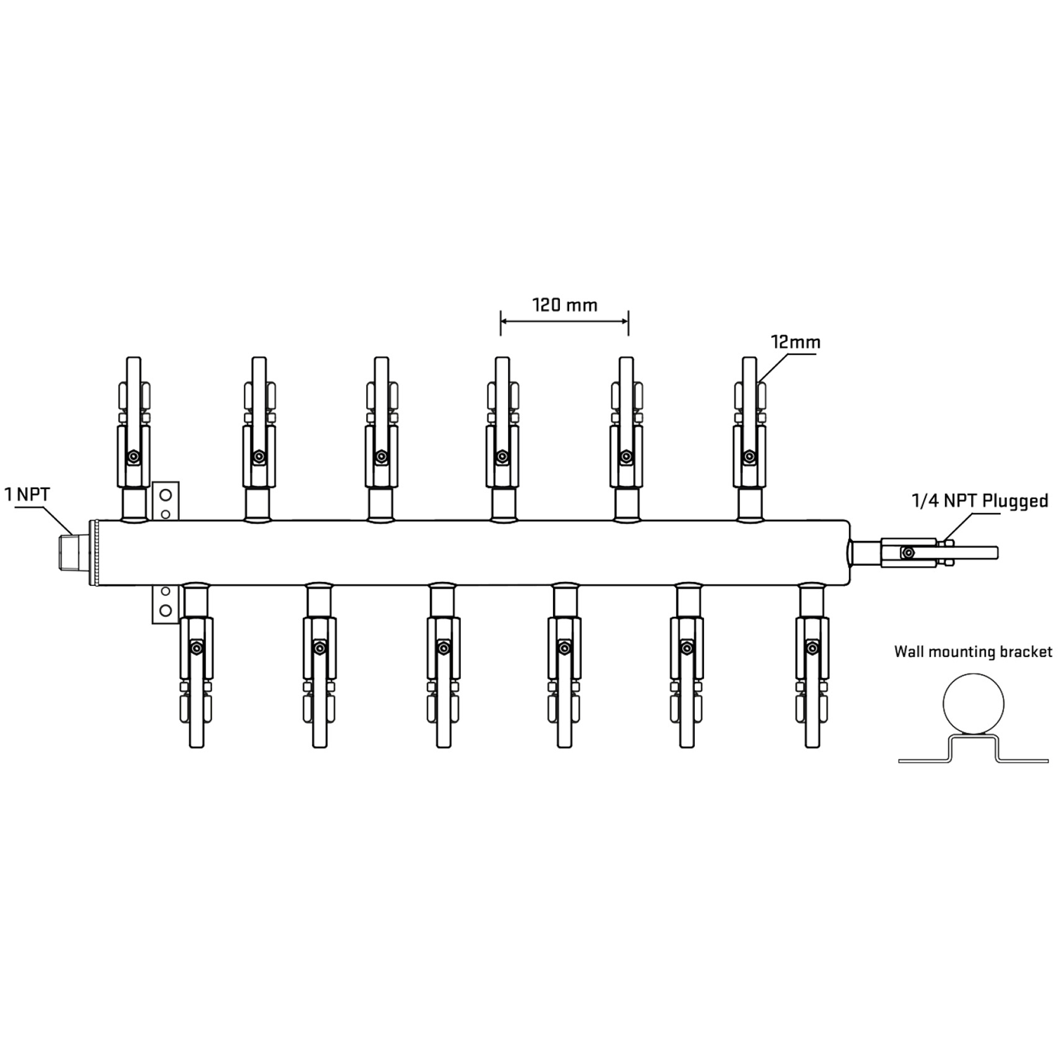 M5F2B110922 Manifolds Stainless Steel Double Sided